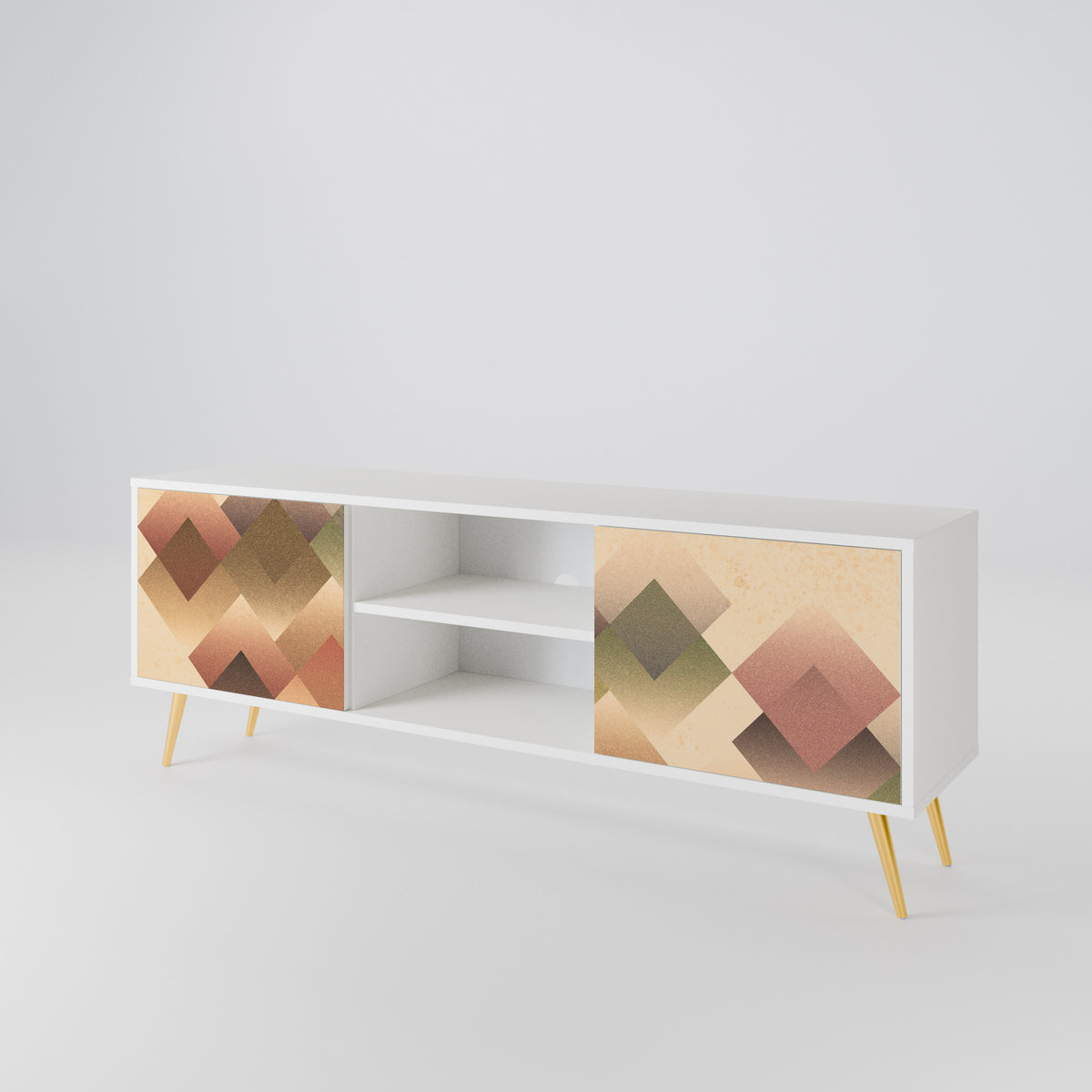 GEOMETRIC FUSION TV-bänk med två dörrar