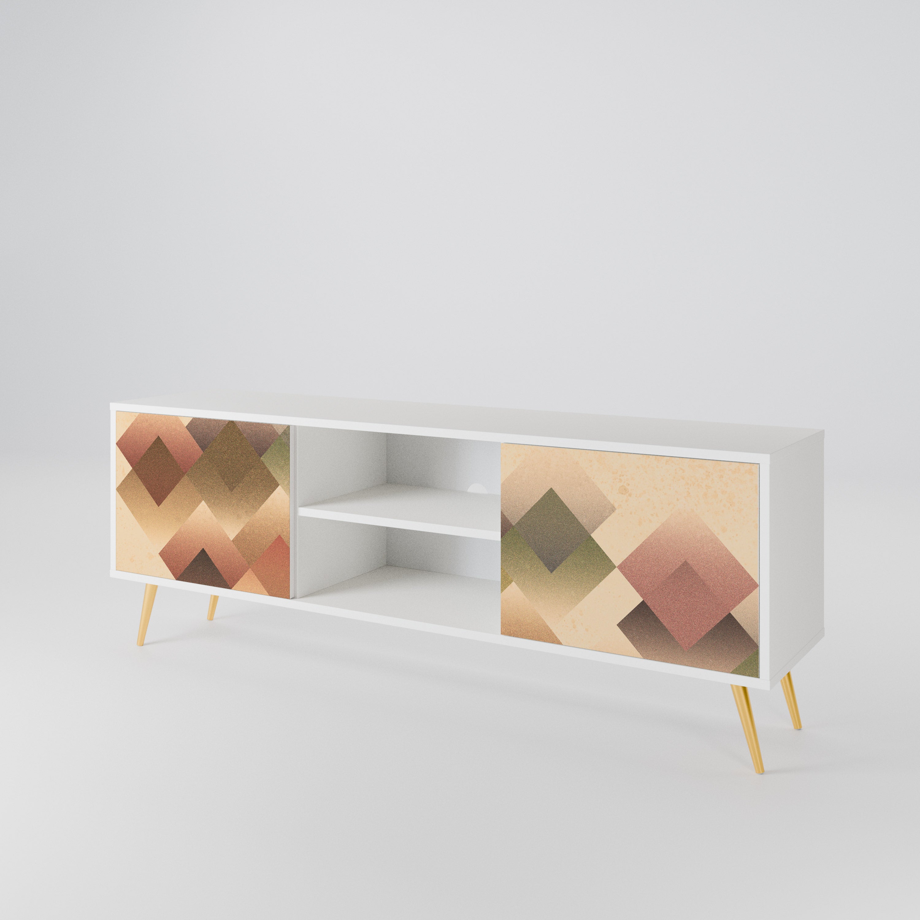 GEOMETRIC FUSION TV-bänk med två dörrar