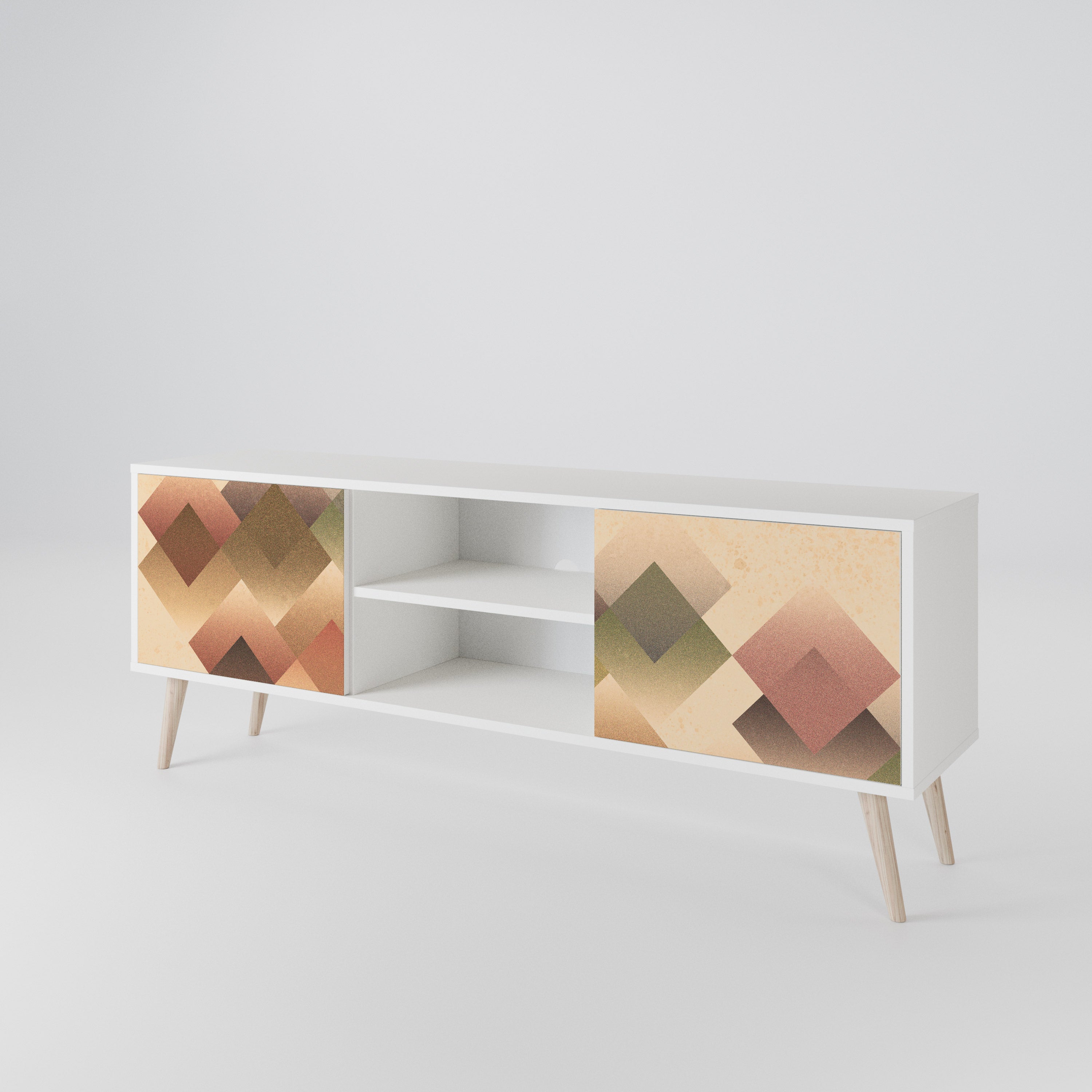 GEOMETRIC FUSION TV-bänk med två dörrar