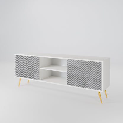 CONCRETE ZIG ZAG TV-bänk med två dörrar