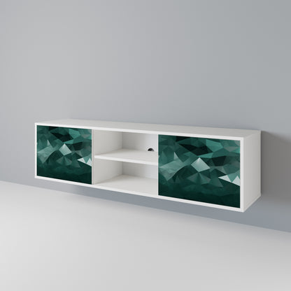 POLYGONAL FLOATING TV-bänk med två dörrar