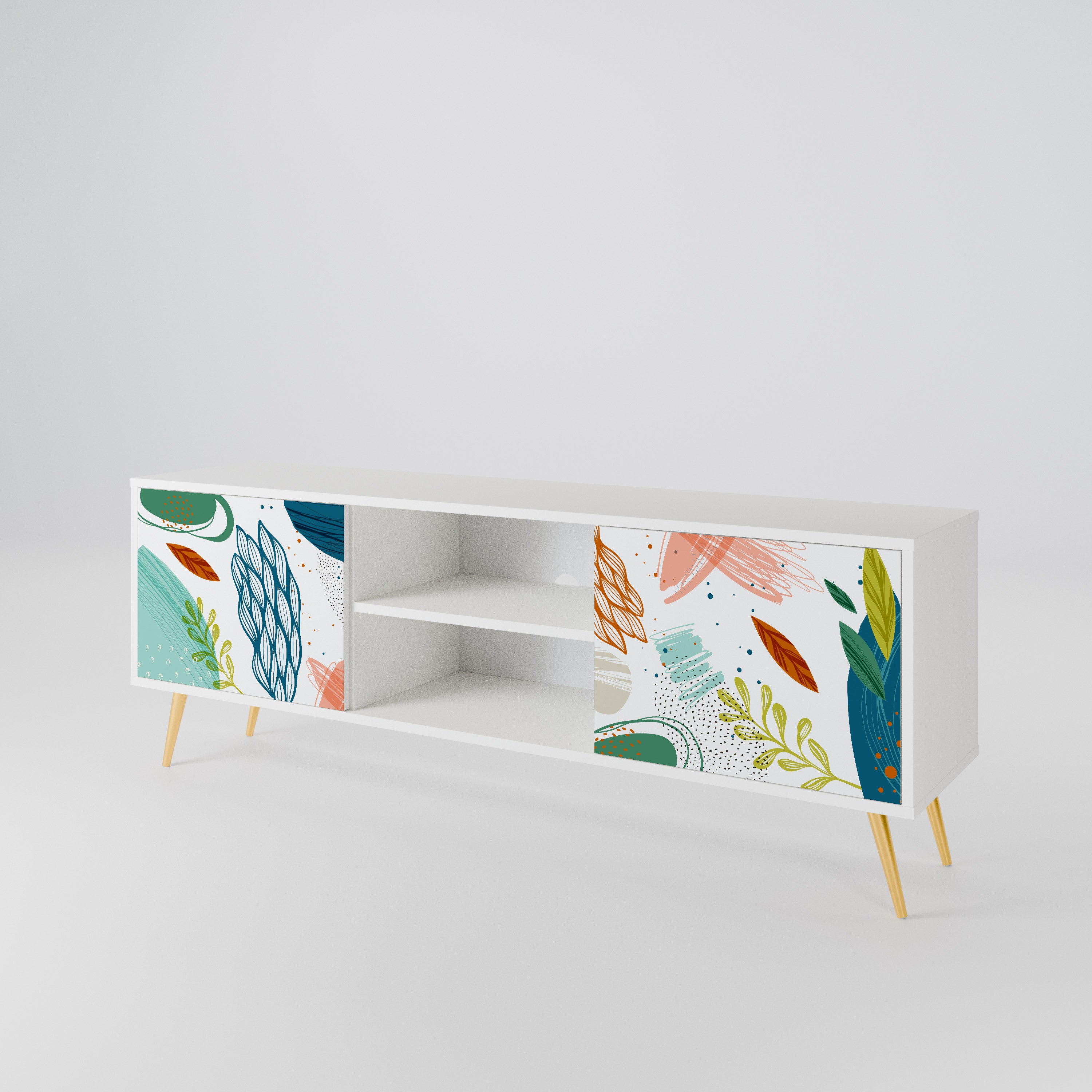 BOTANICAL HURRICANE TV-bänk med två dörrar