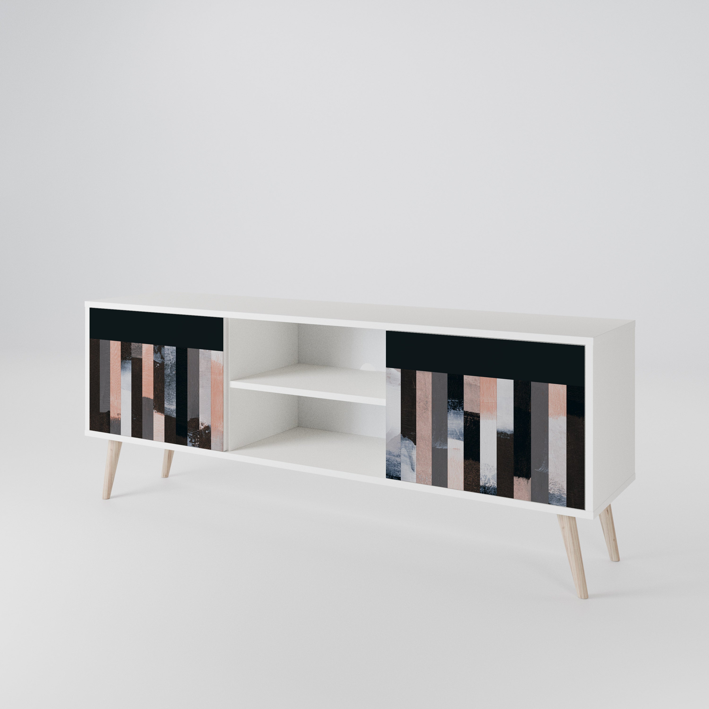 COLLAGE OF RECTANGLES TV-bänk med två dörrar
