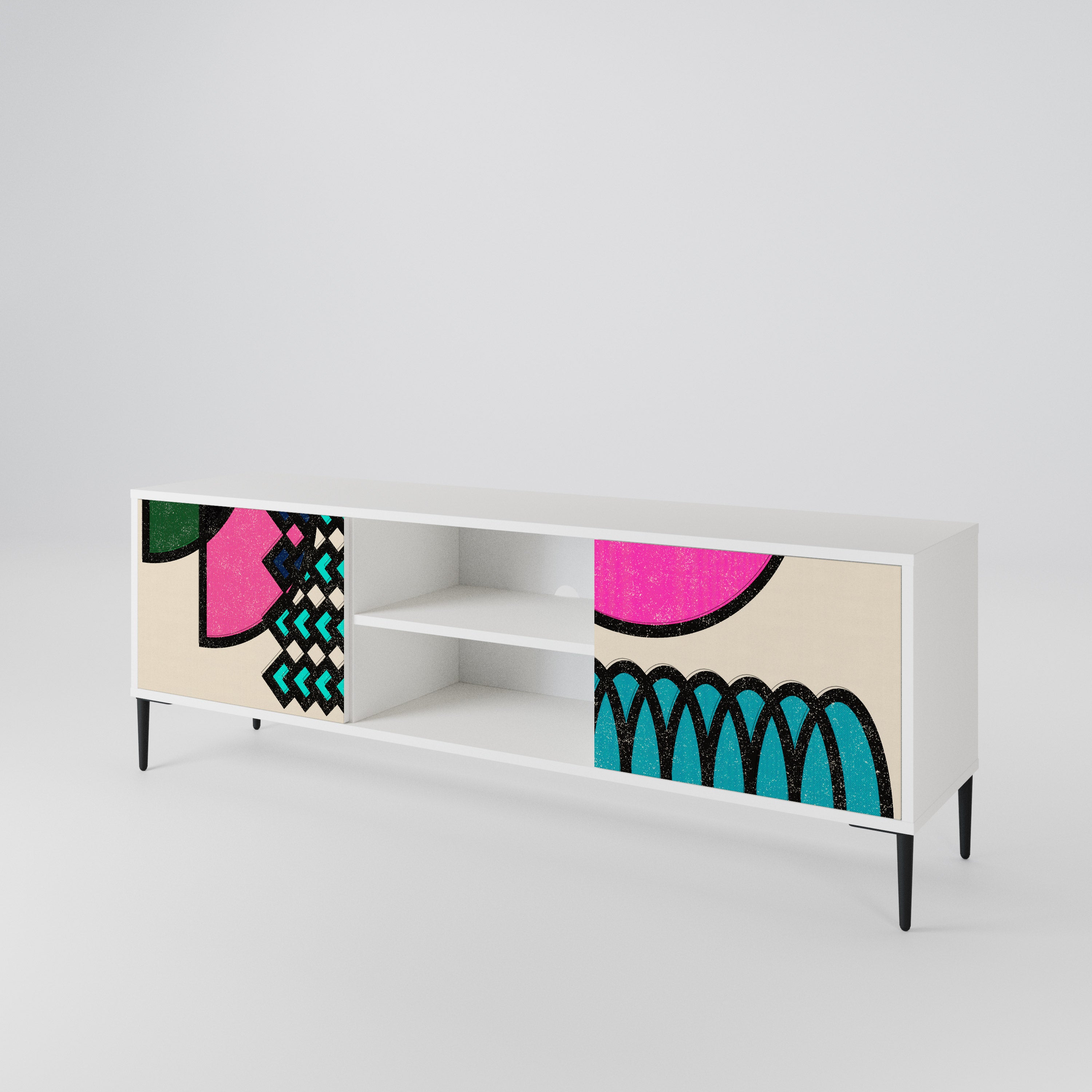 GEOMETRIC RHAPSODY TV-bänk med två dörrar