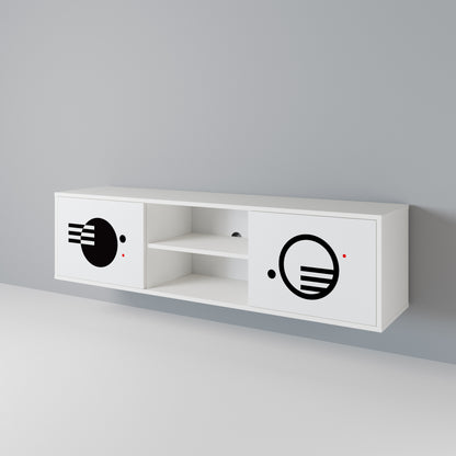 BLACK AND WHITE COMBINATION TV-bänk med två dörrar