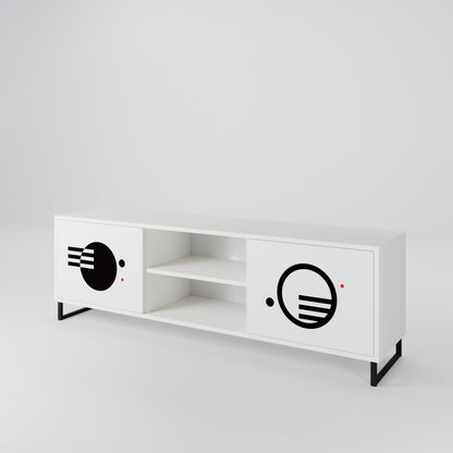 BLACK AND WHITE COMBINATION TV-bänk med två dörrar