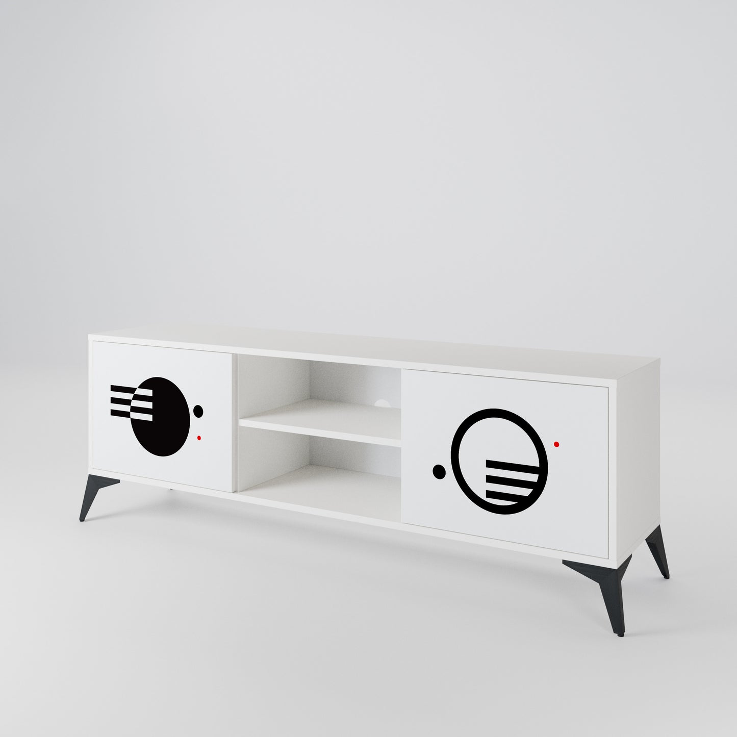 BLACK AND WHITE COMBINATION TV-bänk med två dörrar