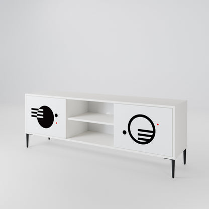 BLACK AND WHITE COMBINATION TV-bänk med två dörrar
