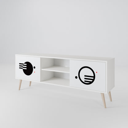 BLACK AND WHITE COMBINATION TV-bänk med två dörrar