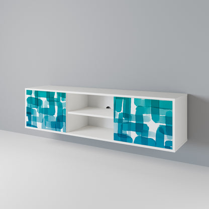TURQUOISE RECTANGLES TV-bänk med två dörrar
