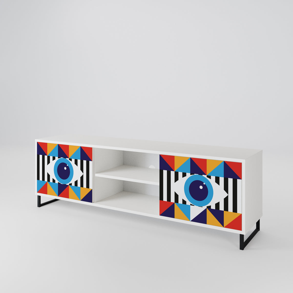 ABSTRACTION AND GEOMETRY TV-bänk med två dörrar