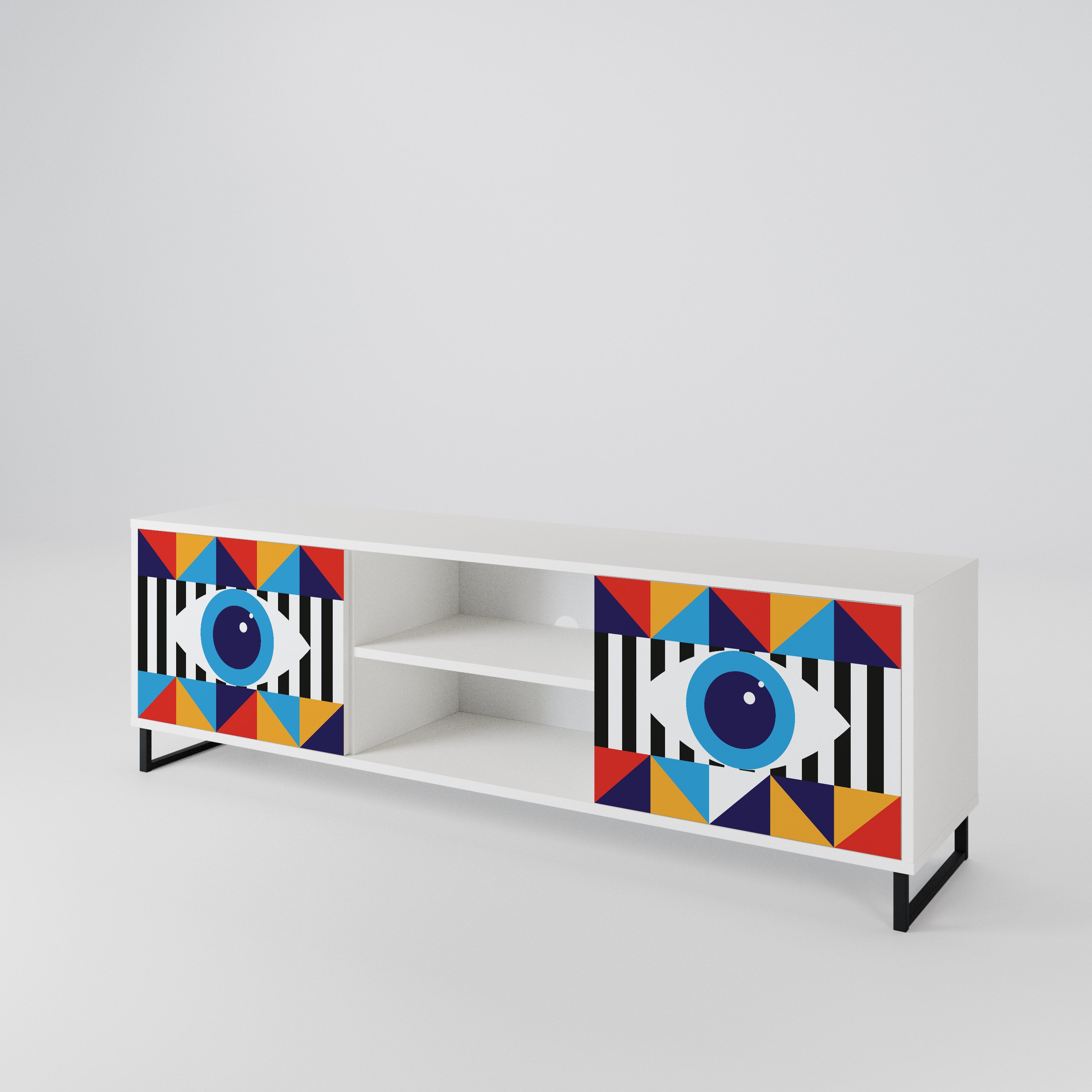 ABSTRACTION AND GEOMETRY TV-bänk med två dörrar
