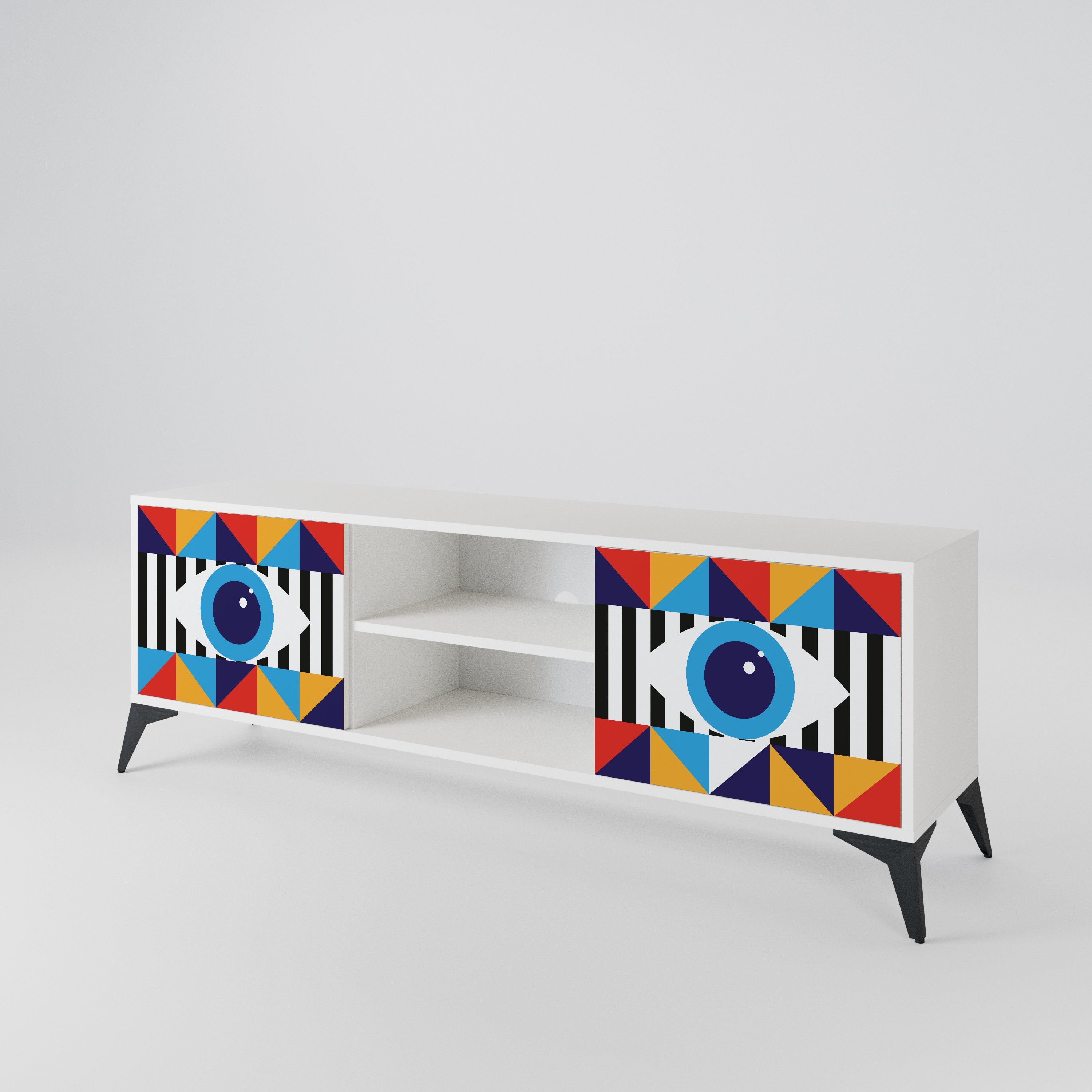 ABSTRACTION AND GEOMETRY TV-bänk med två dörrar