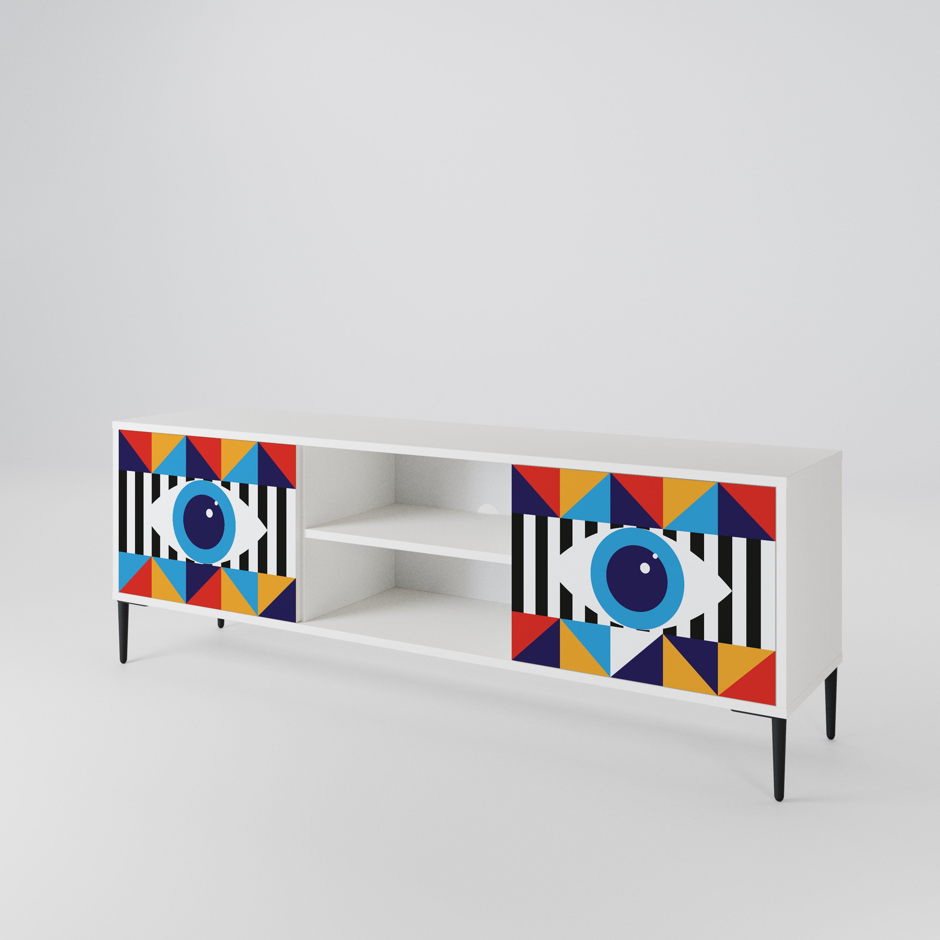ABSTRACTION AND GEOMETRY TV-bänk med två dörrar