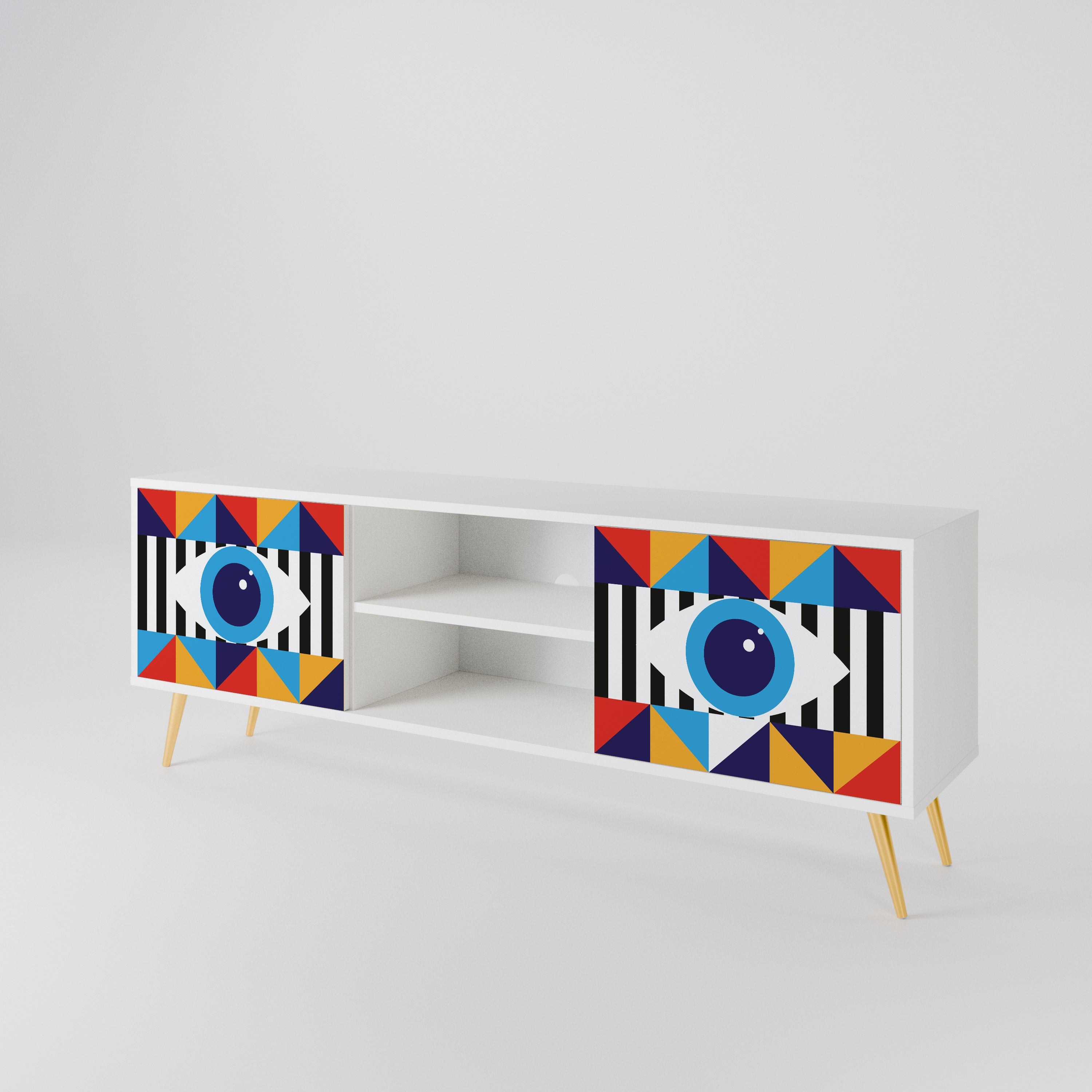 ABSTRACTION AND GEOMETRY TV-bänk med två dörrar