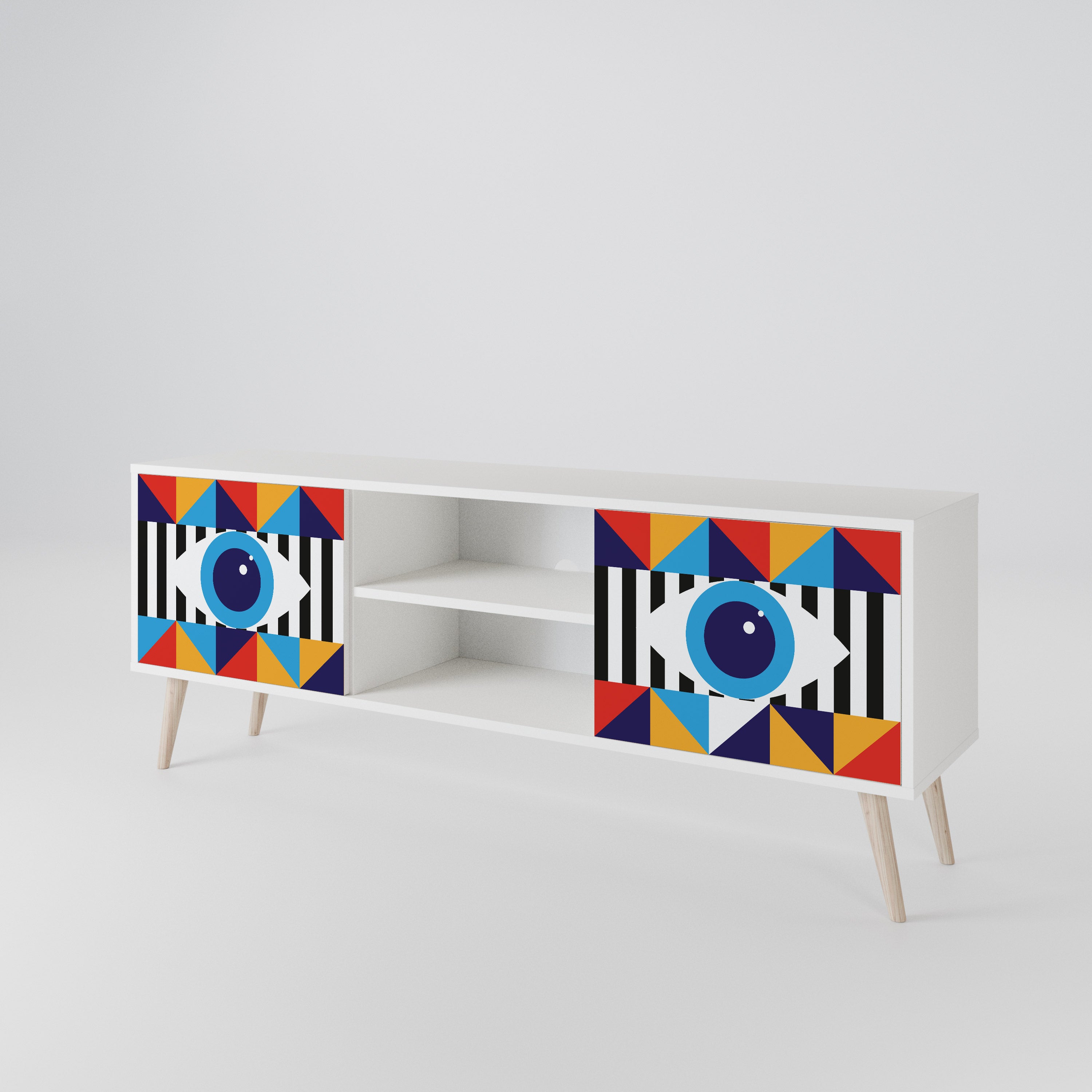 ABSTRACTION AND GEOMETRY TV-bänk med två dörrar