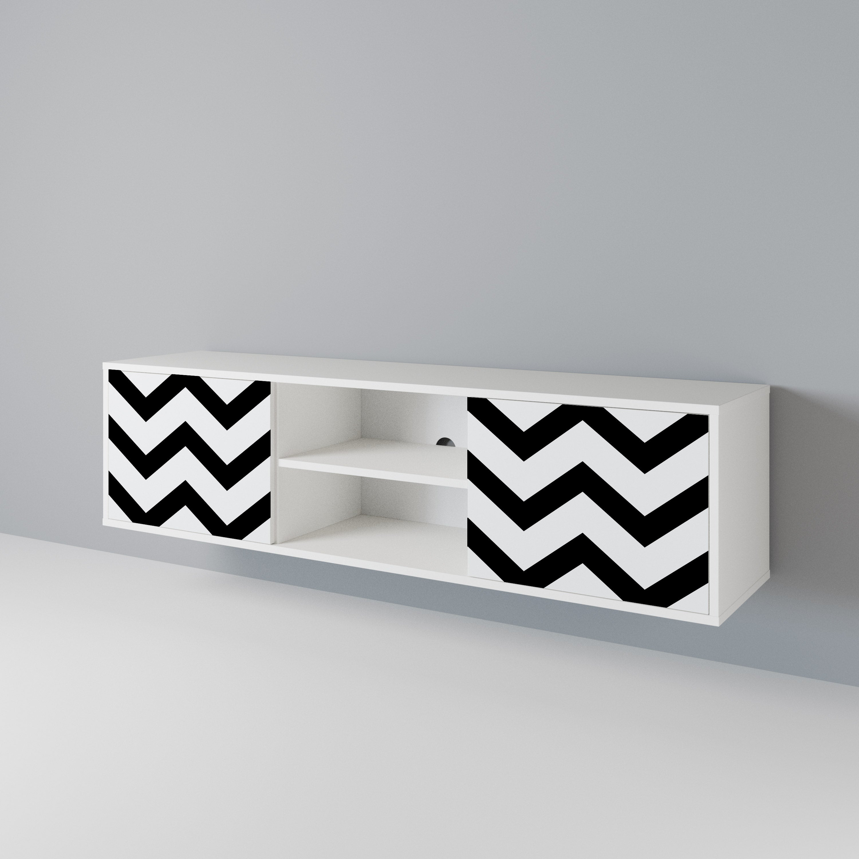 CLASSIC ZIG ZAG TV-bänk med två dörrar