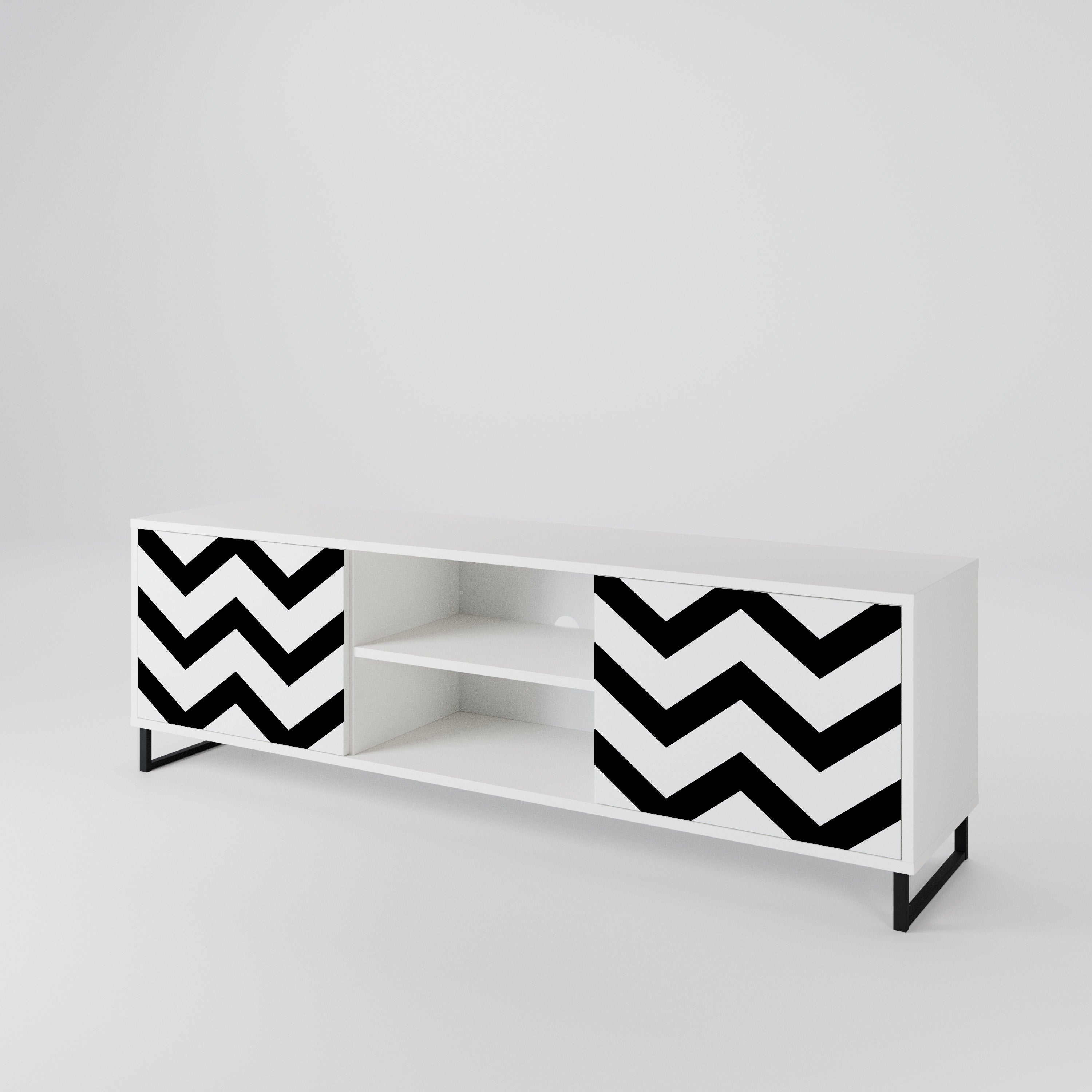 CLASSIC ZIG ZAG TV-bänk med två dörrar