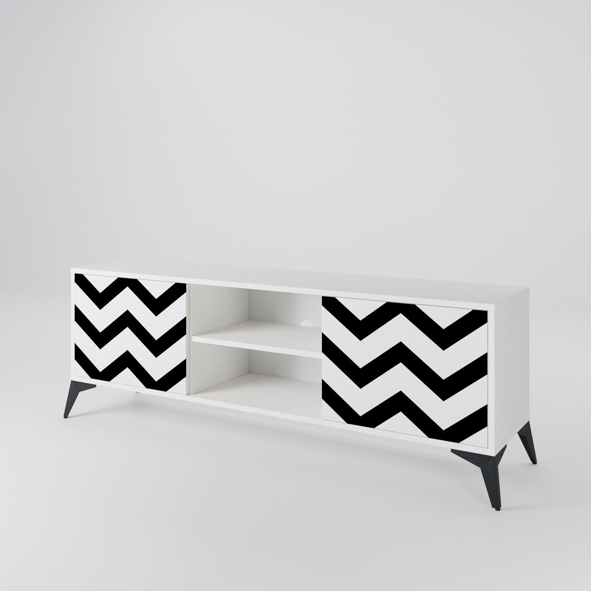 CLASSIC ZIG ZAG TV-bänk med två dörrar