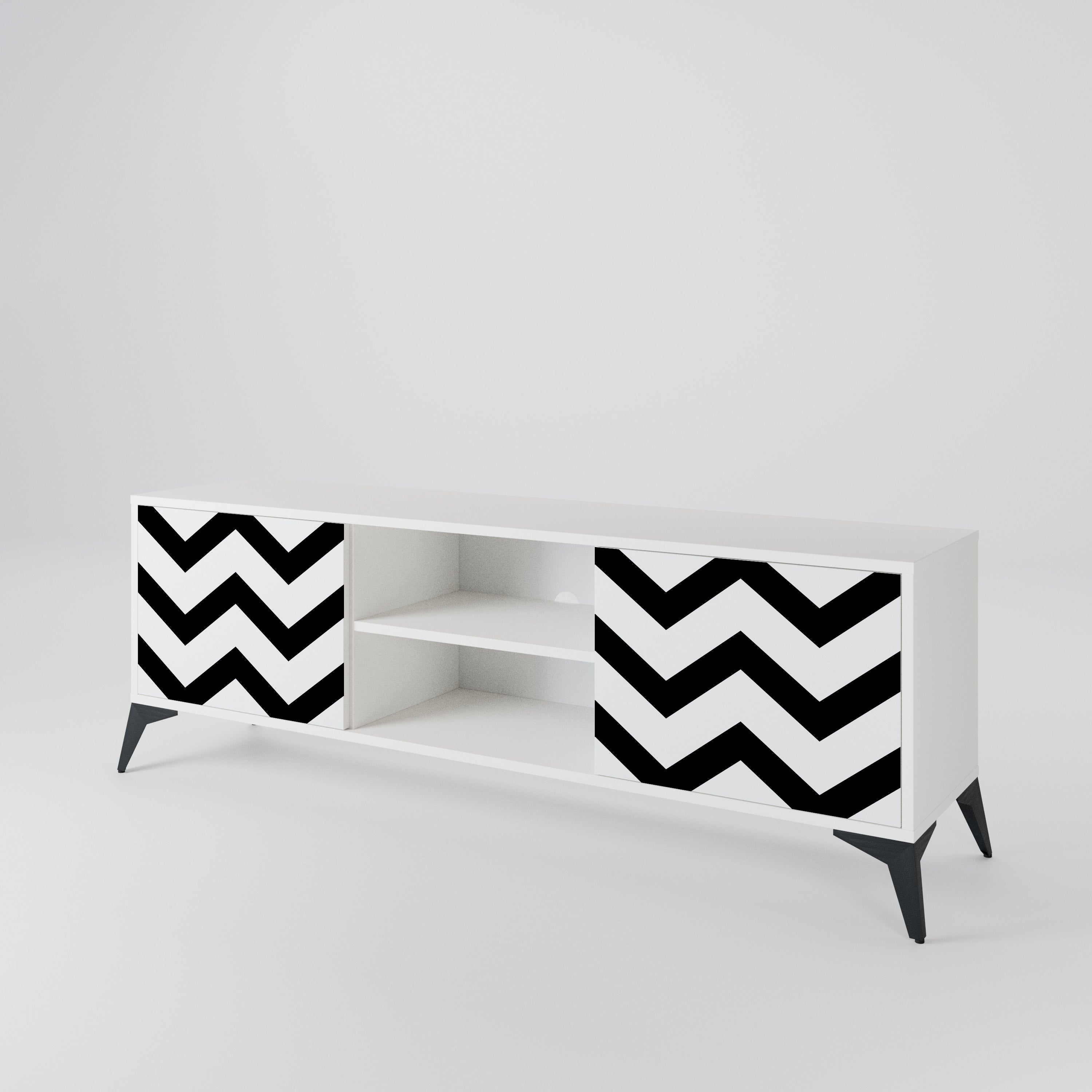 CLASSIC ZIG ZAG TV-bänk med två dörrar