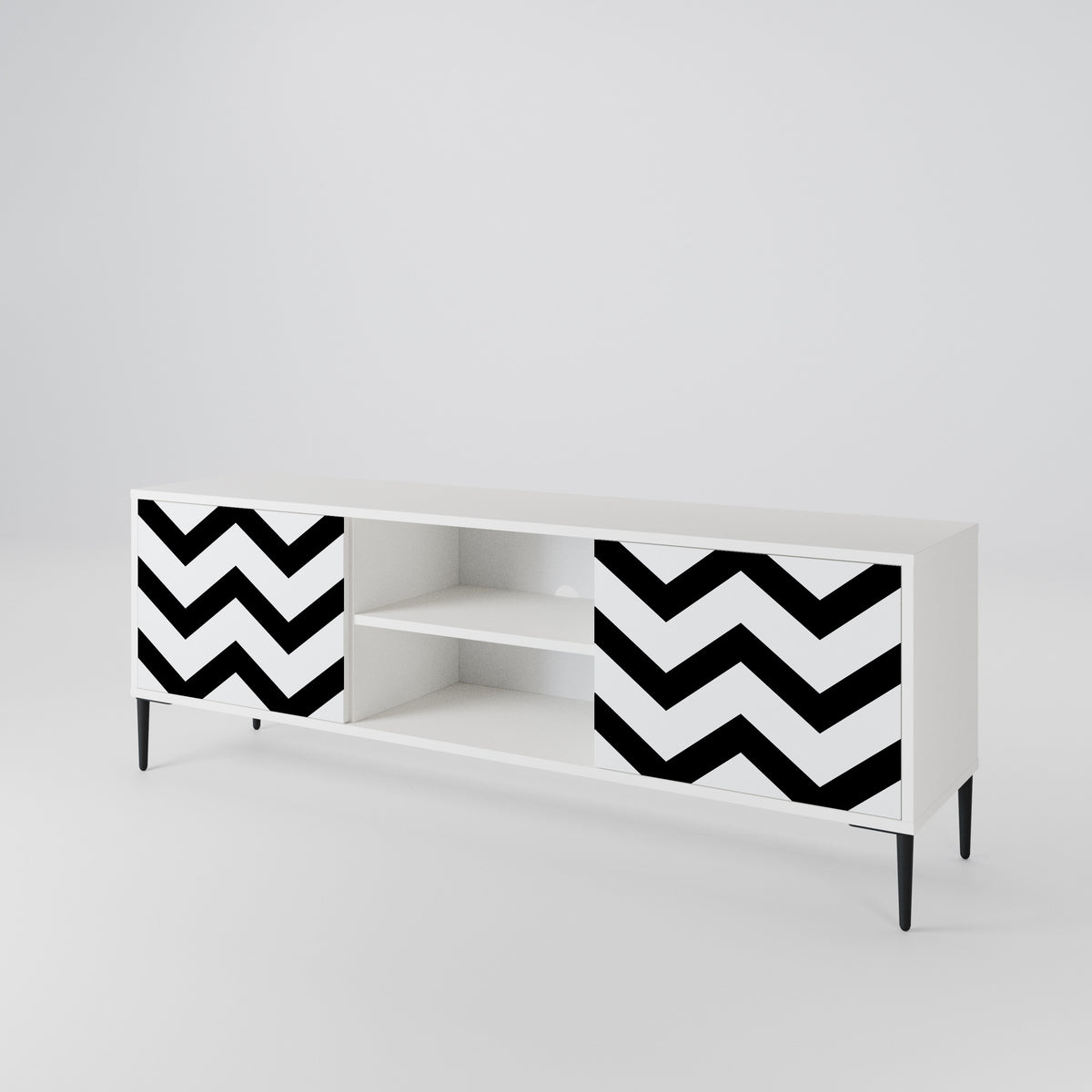 CLASSIC ZIG ZAG TV-bänk med två dörrar