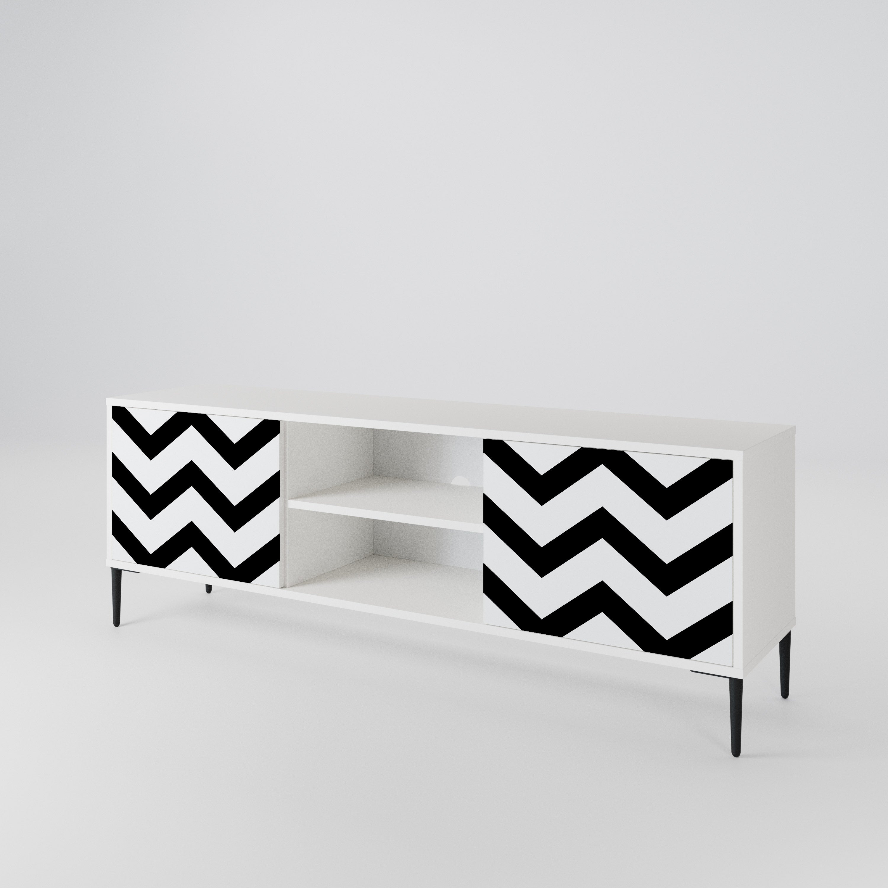 CLASSIC ZIG ZAG TV-bänk med två dörrar