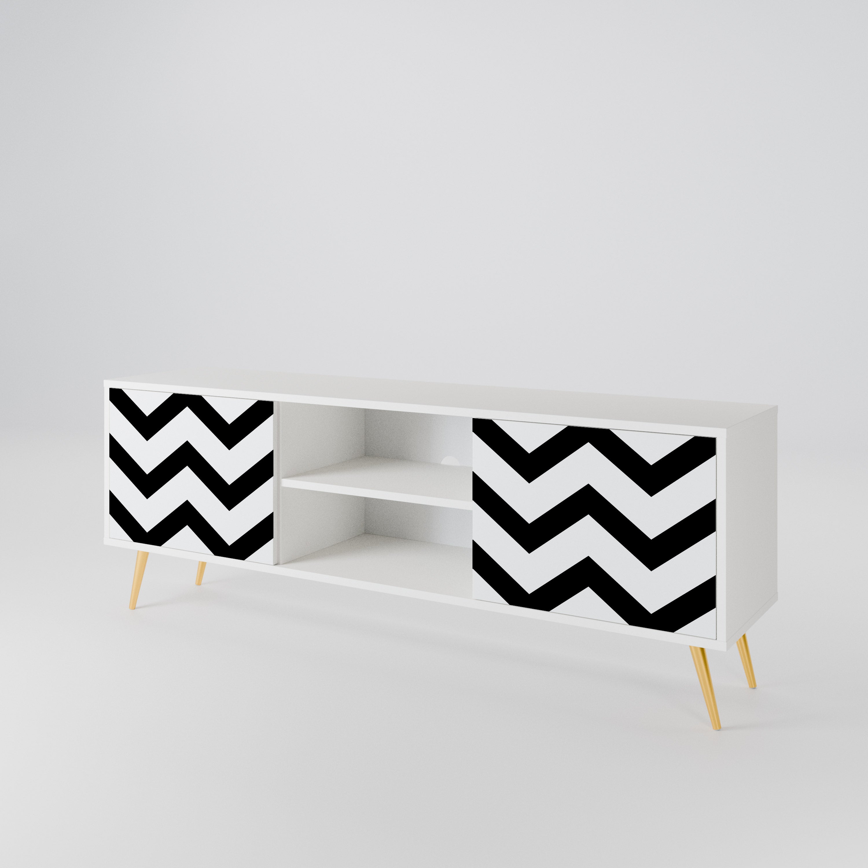 CLASSIC ZIG ZAG TV-bänk med två dörrar