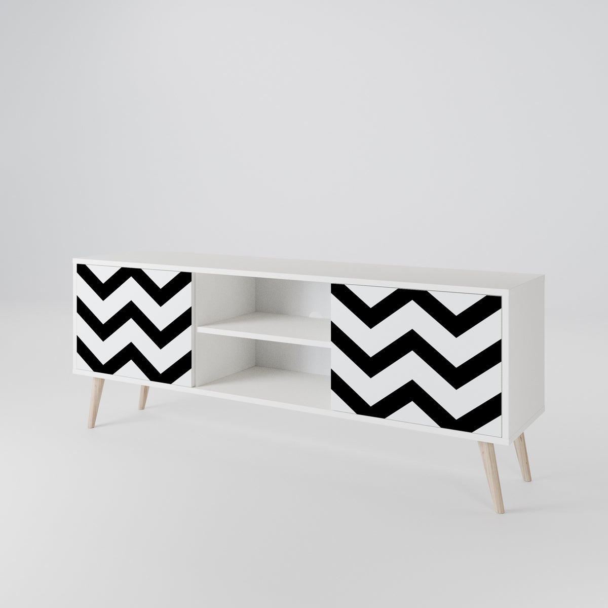 CLASSIC ZIG ZAG TV-bänk med två dörrar