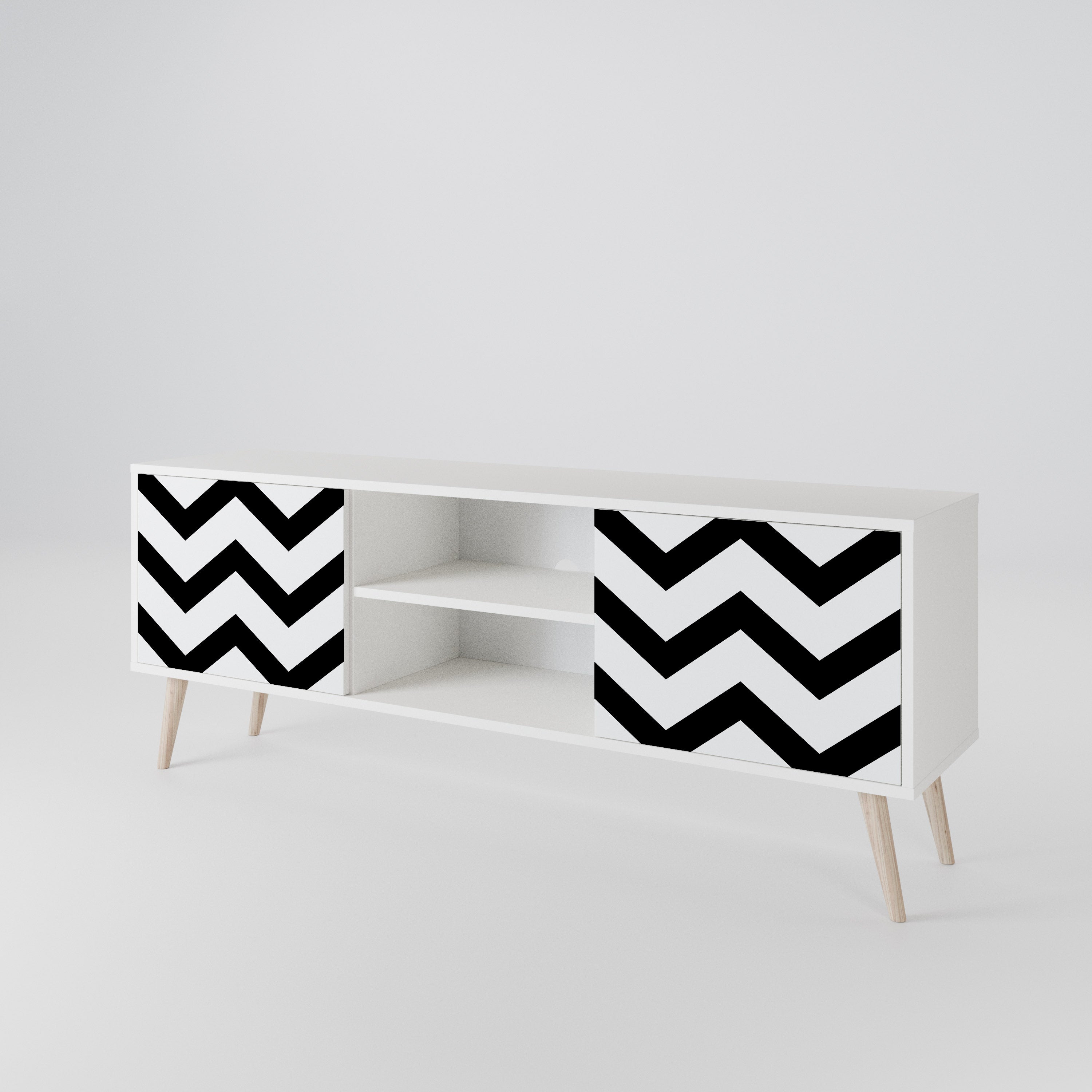 CLASSIC ZIG ZAG TV-bänk med två dörrar