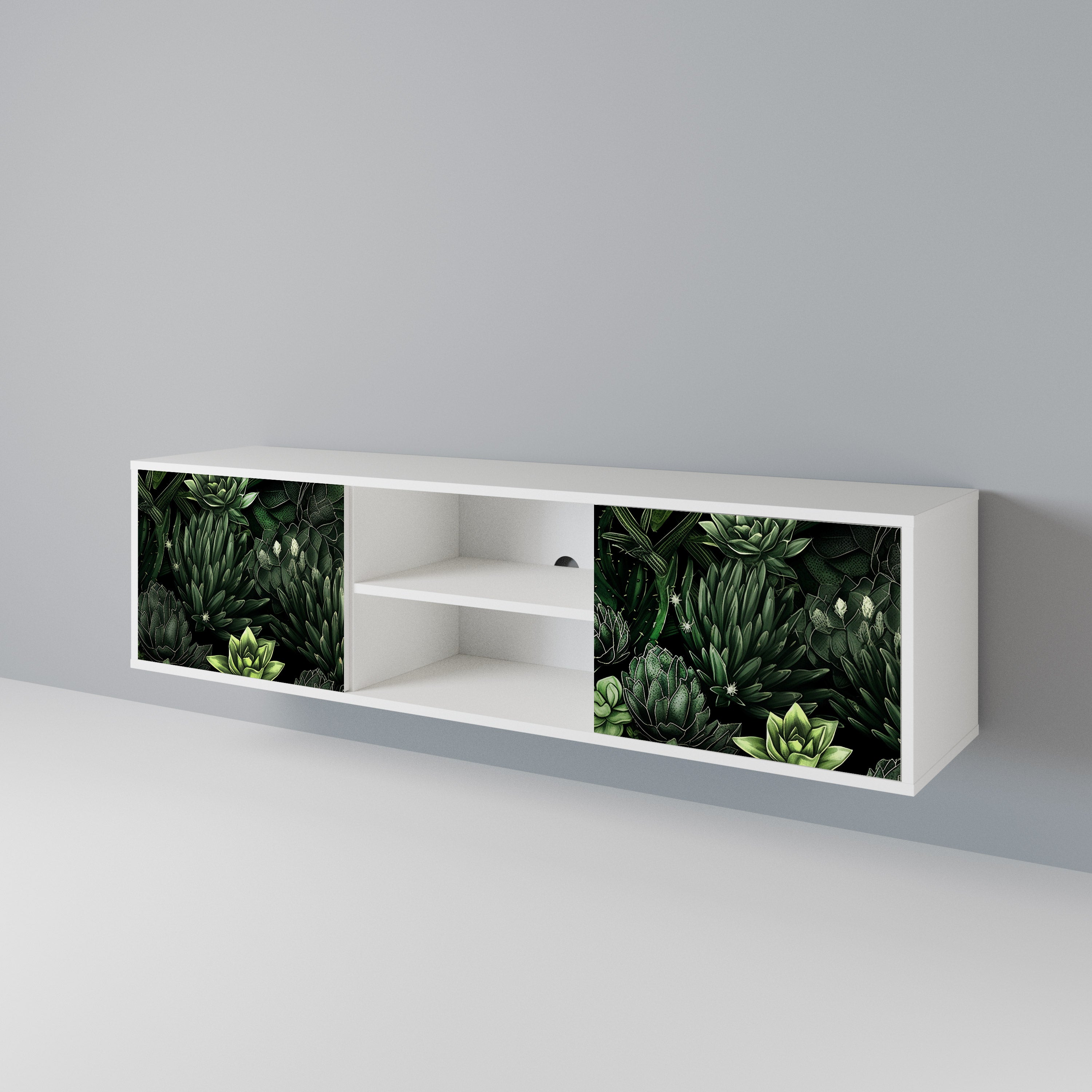 SUCCULENT JUNGLE TV-bänk med två dörrar