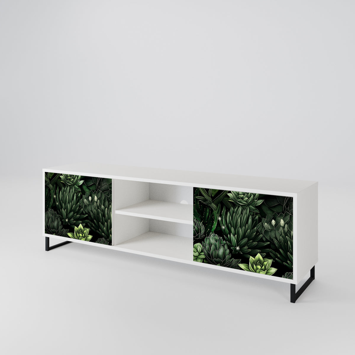 SUCCULENT JUNGLE TV-bänk med två dörrar