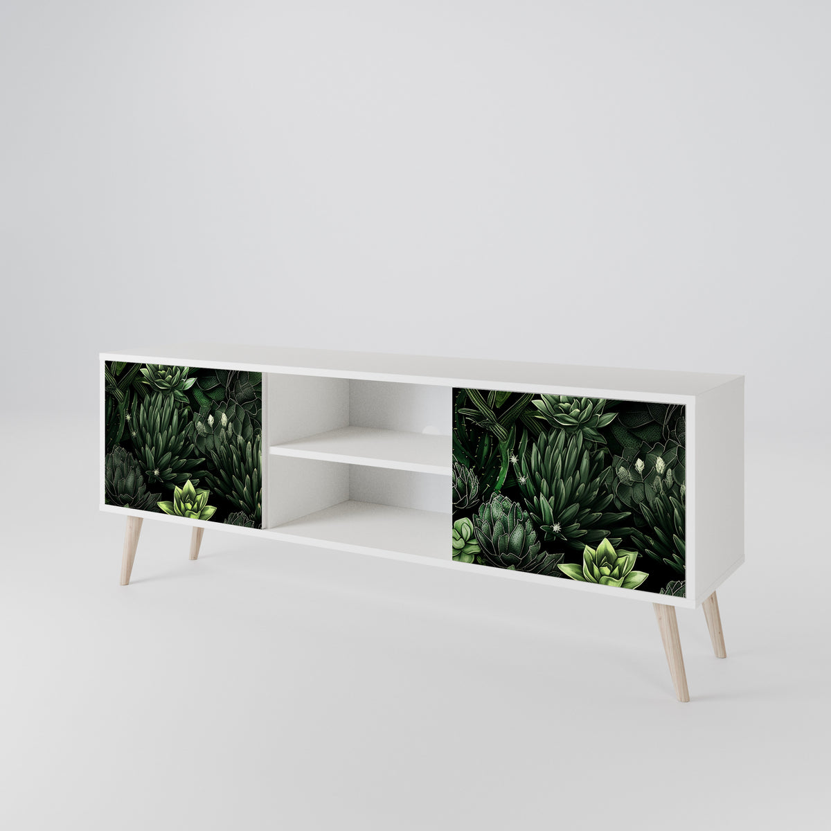 SUCCULENT JUNGLE TV-bänk med två dörrar