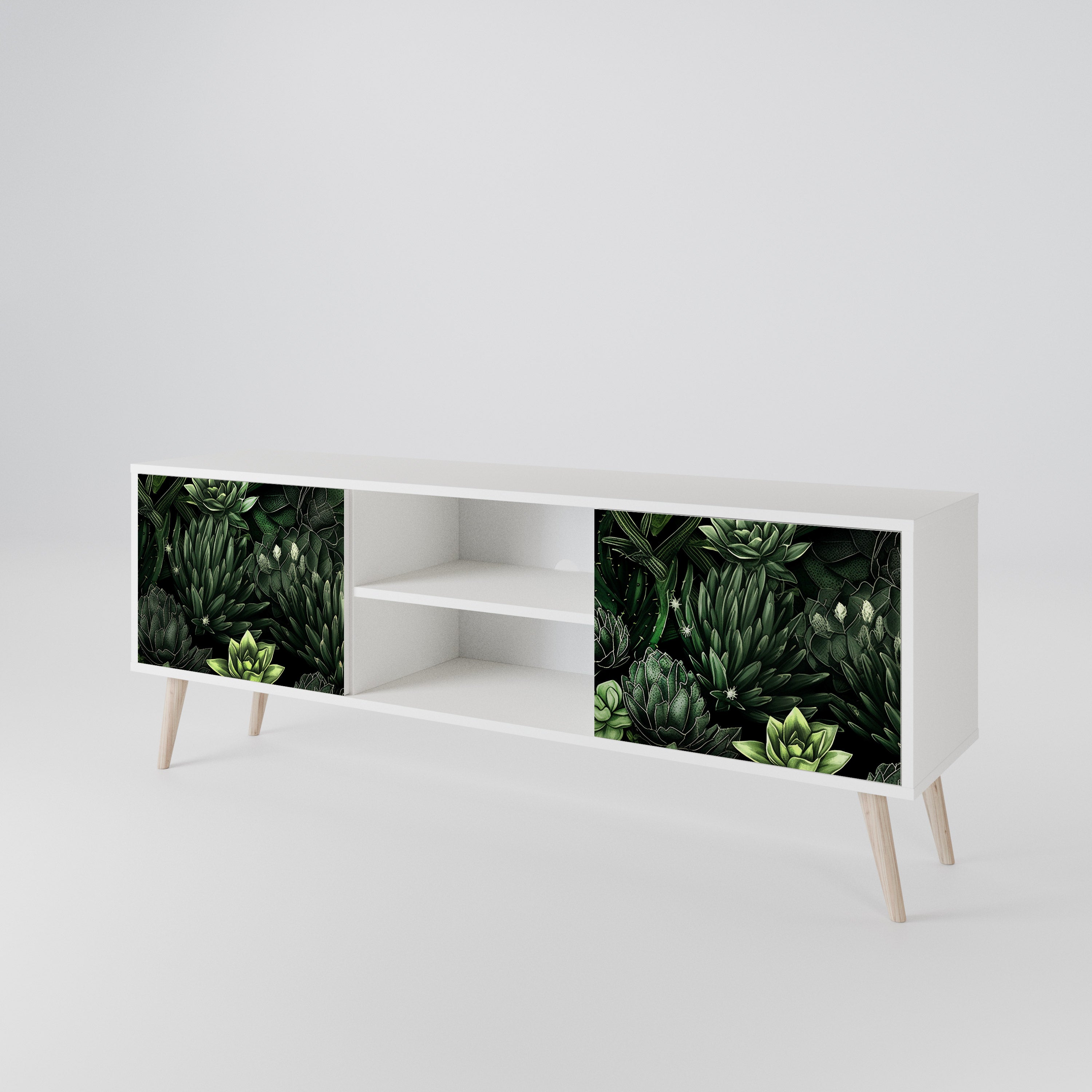 SUCCULENT JUNGLE TV-bänk med två dörrar