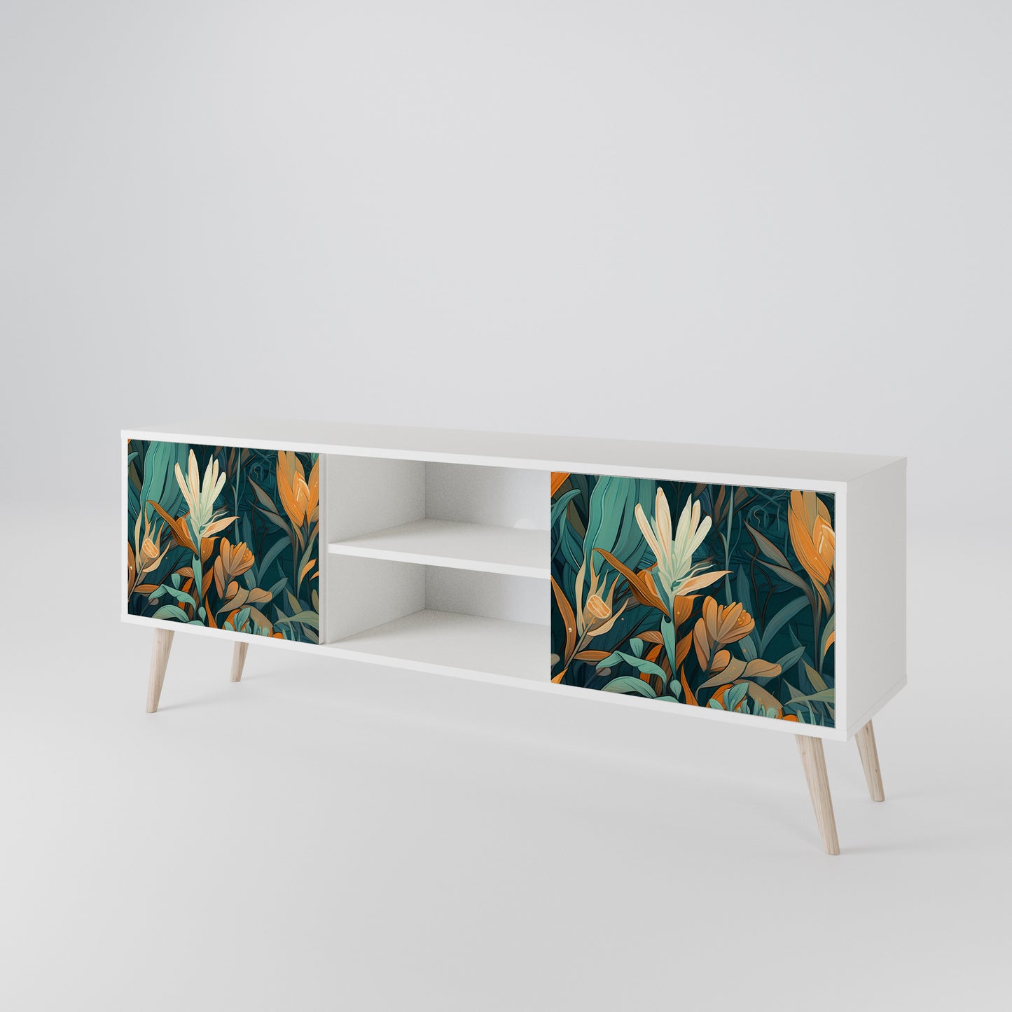 FLORAL SERENITY TV-bänk med två dörrar