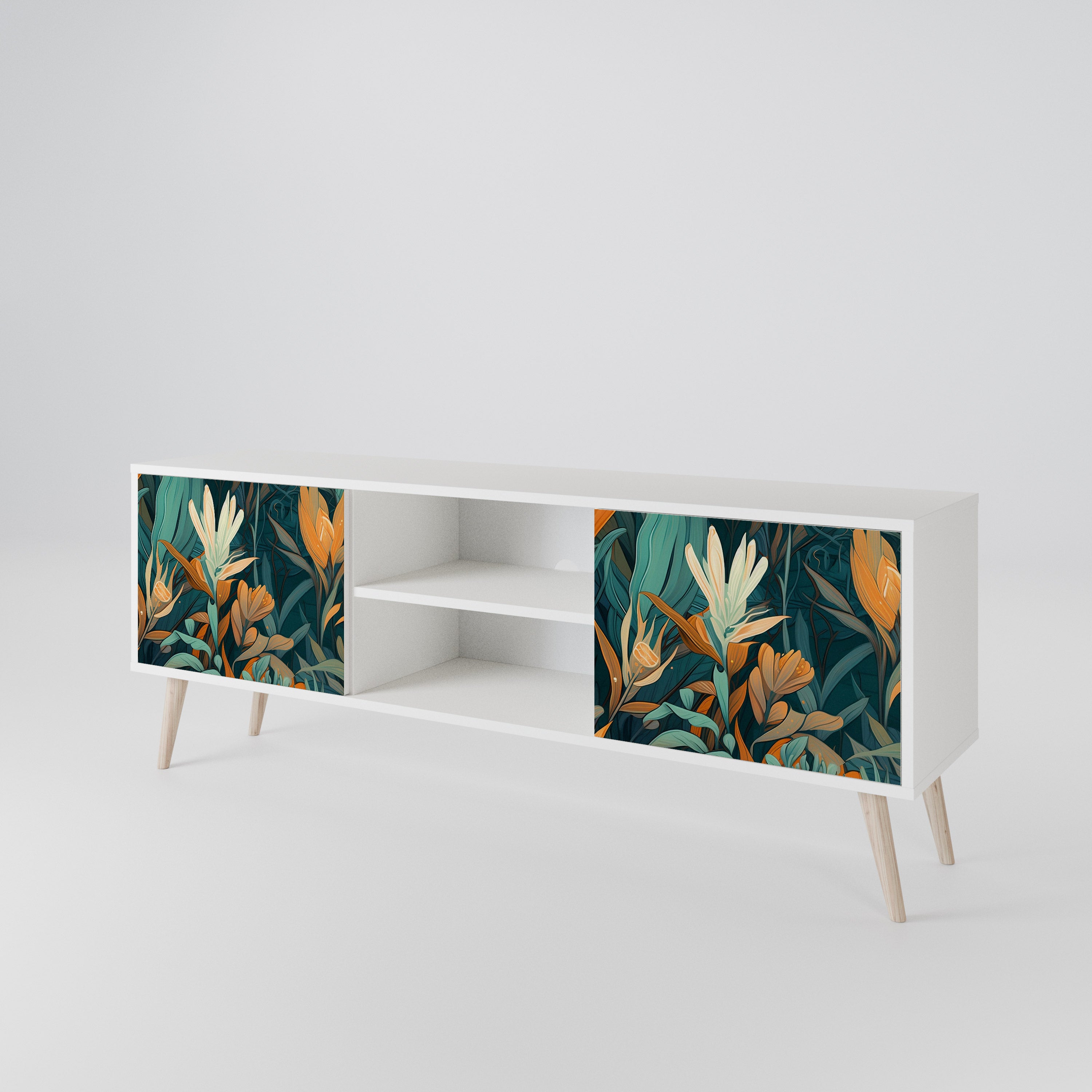 FLORAL SERENITY TV-bänk med två dörrar