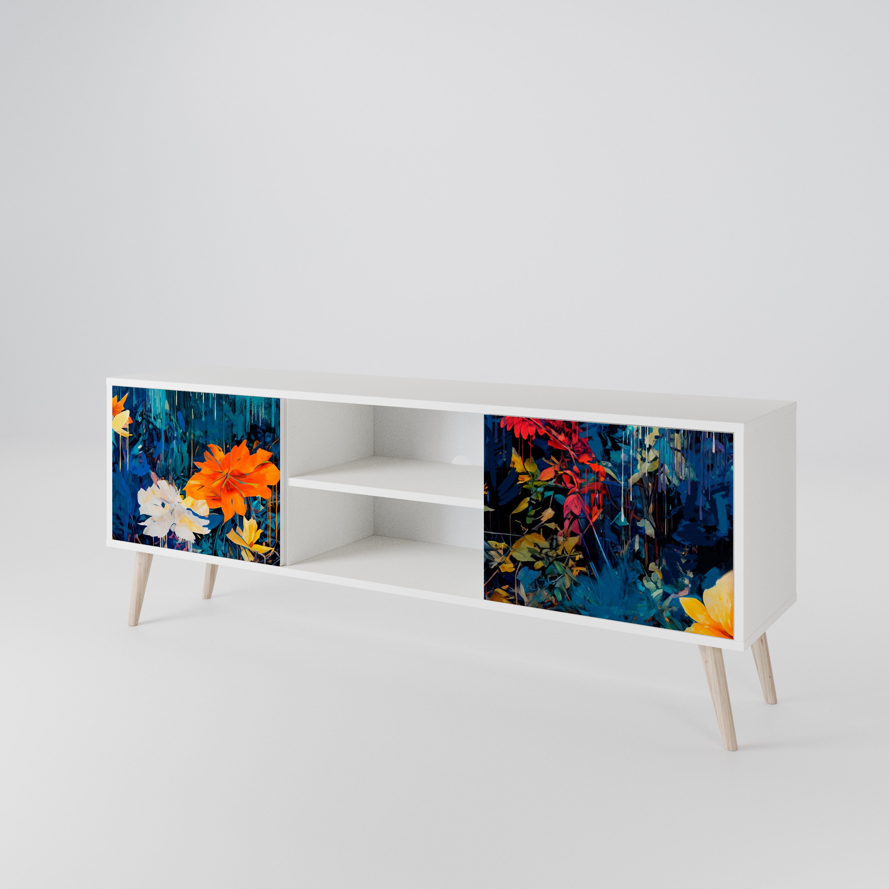 MIDNIGHT BLOSSOM 2-Door TV Cabinet