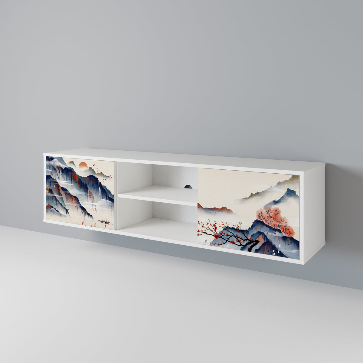 JAPANESE LANDSCAPE TV-bänk med två dörrar