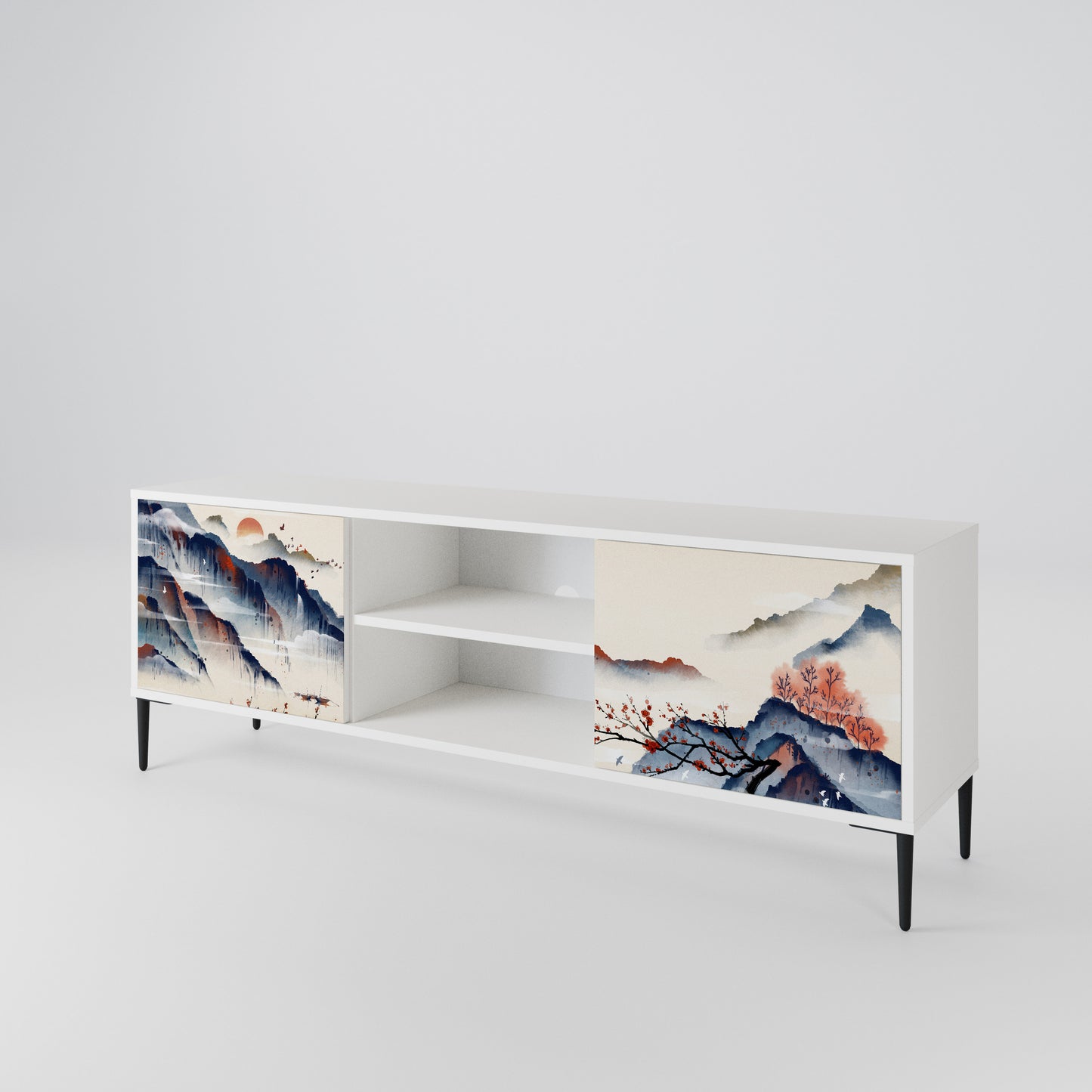 JAPANESE LANDSCAPE TV-bänk med två dörrar