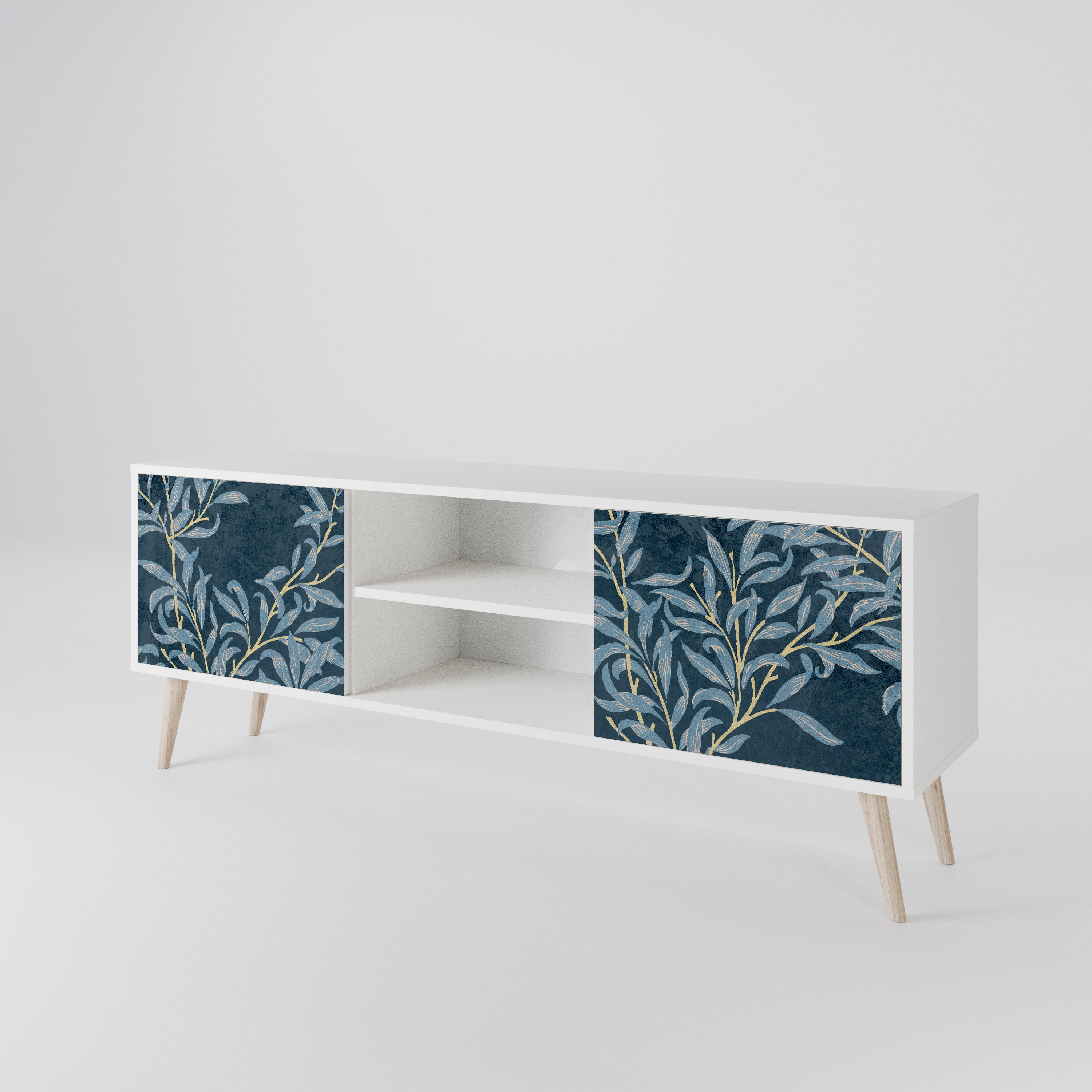 BLUE LEAVES 2-Door TV Cabinet