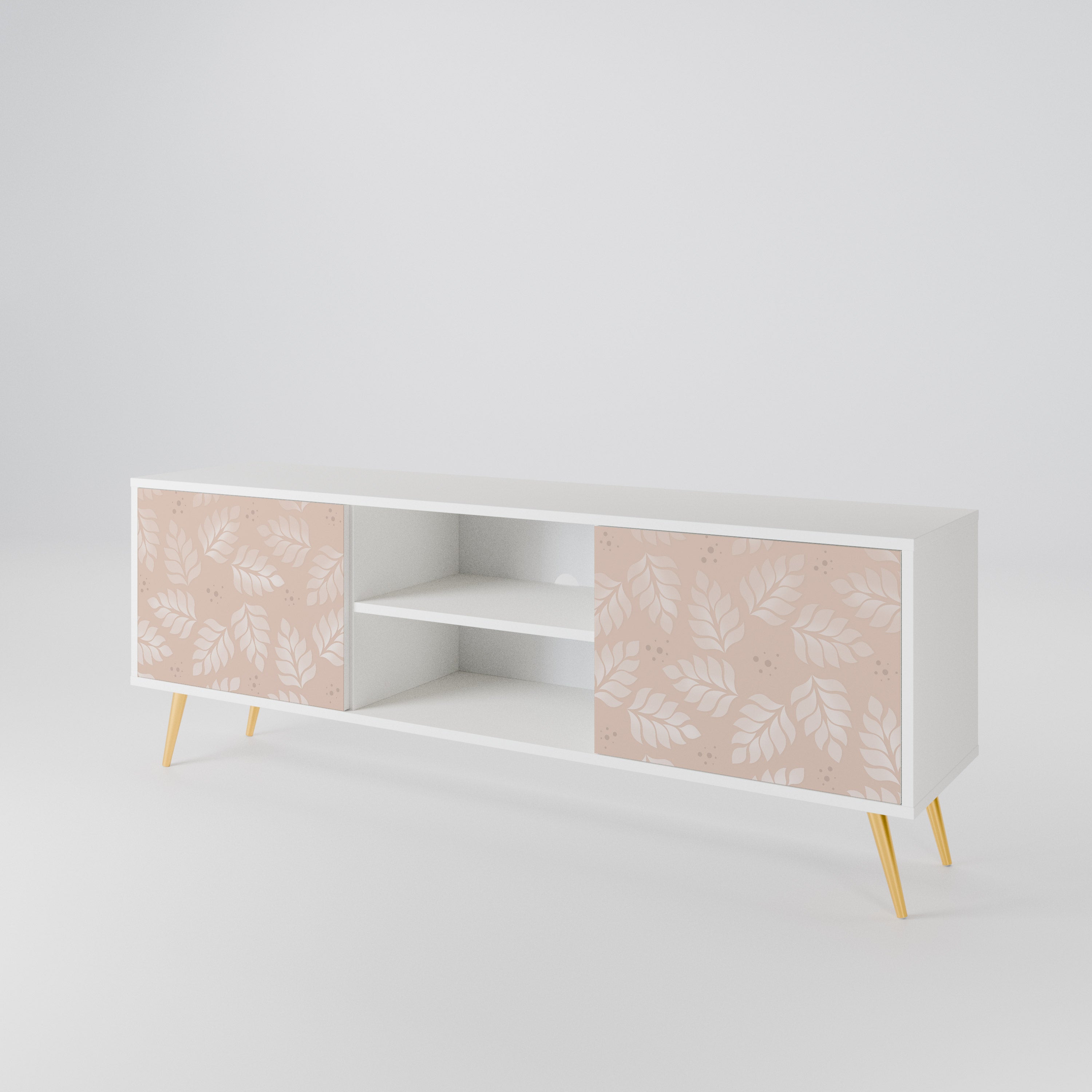 LEAVES ON BEIGE 2-Door TV Cabinet