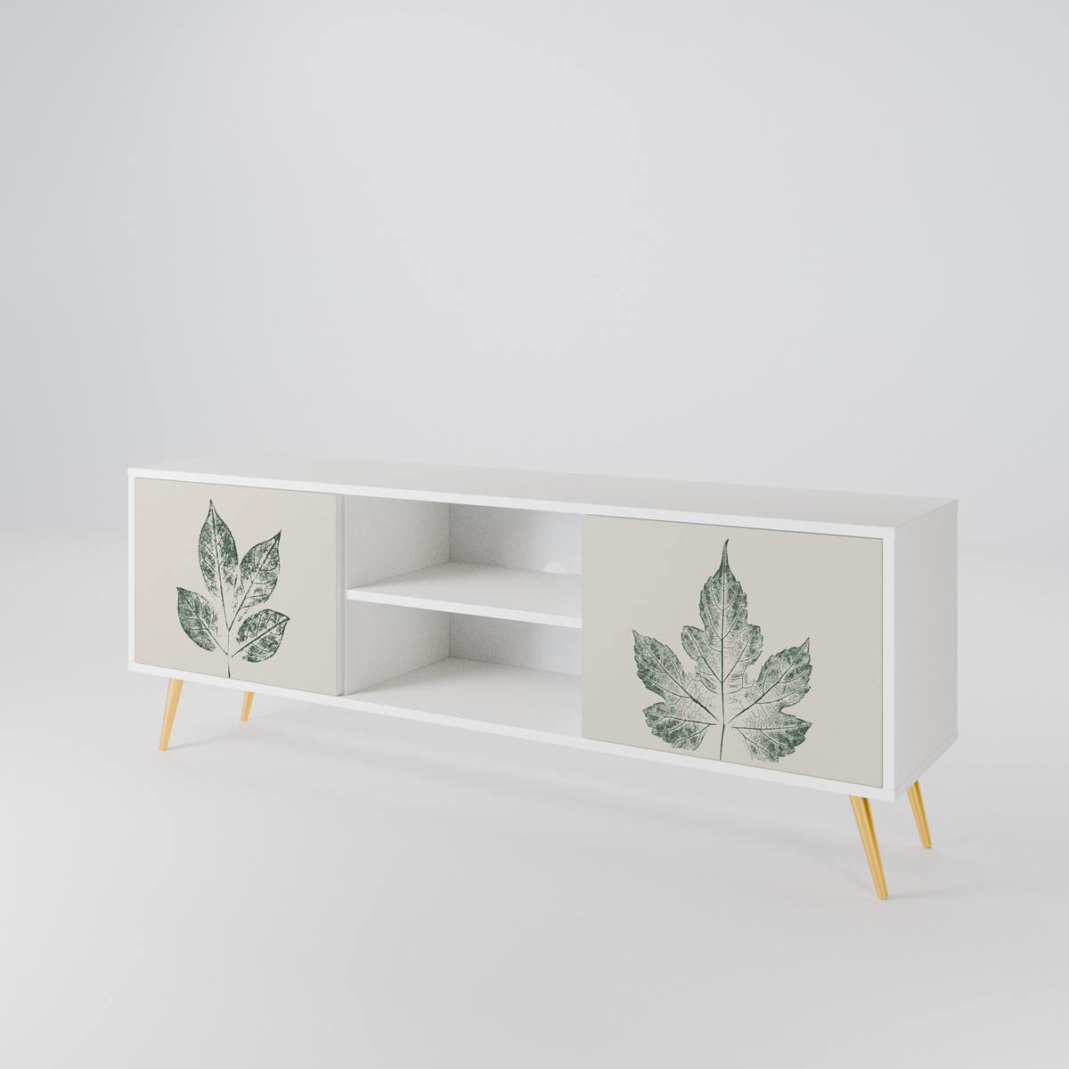GREEN LEAFY STAMPS TV-bänk med två dörrar