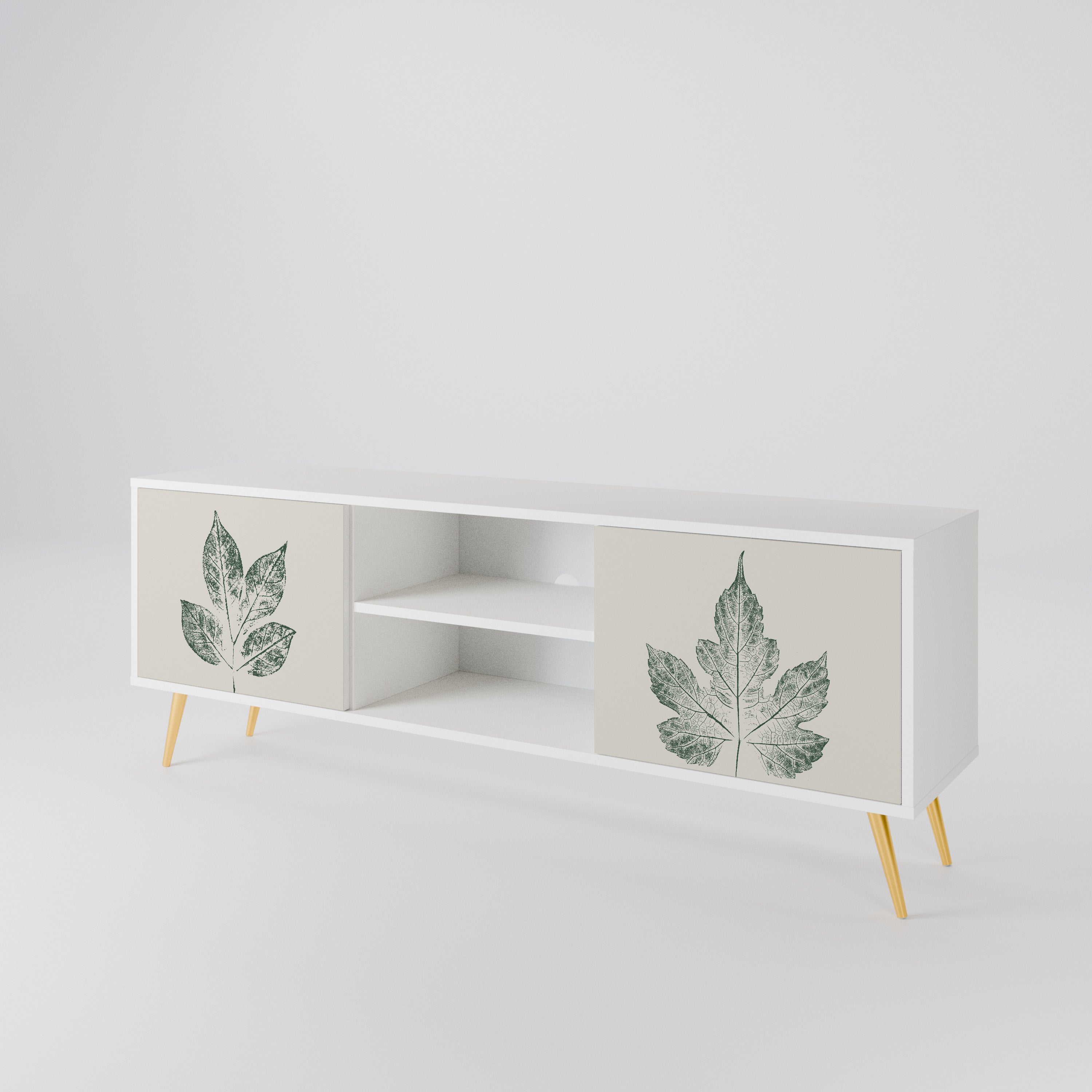 GREEN LEAFY STAMPS 2-Door TV Cabinet