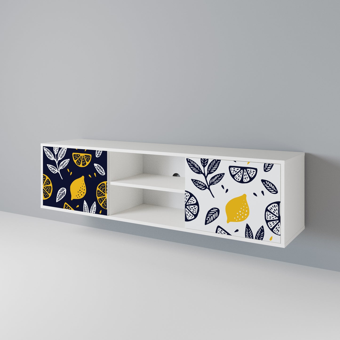CITRUS BLACK AND WHITE TV-bänk med två dörrar
