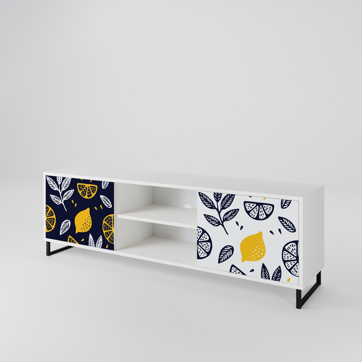 CITRUS BLACK AND WHITE TV-bänk med två dörrar