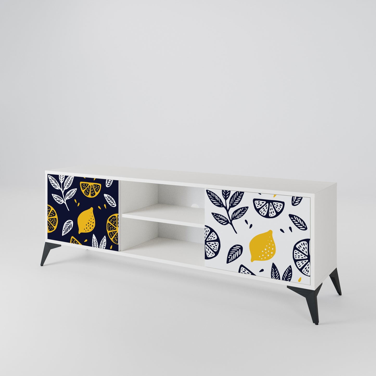 CITRUS BLACK AND WHITE TV-bänk med två dörrar