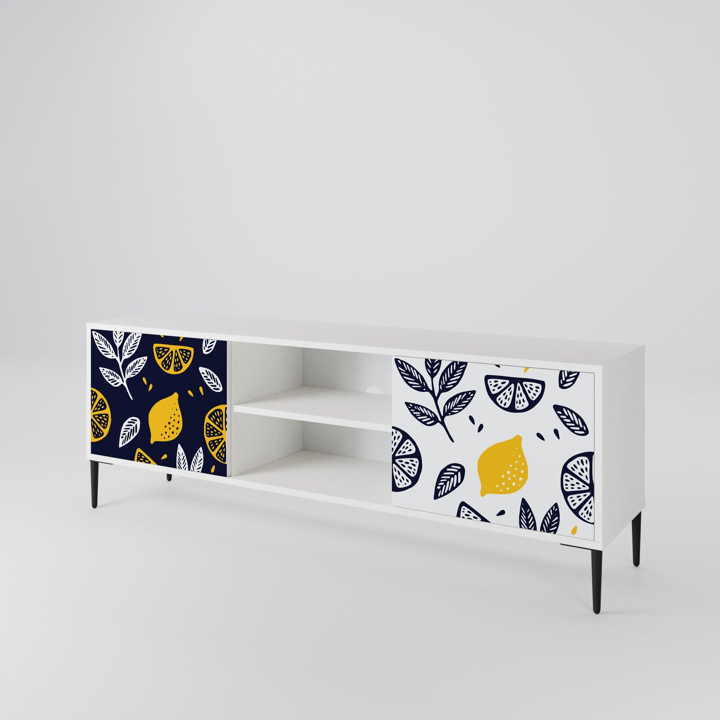 CITRUS BLACK AND WHITE TV-bänk med två dörrar