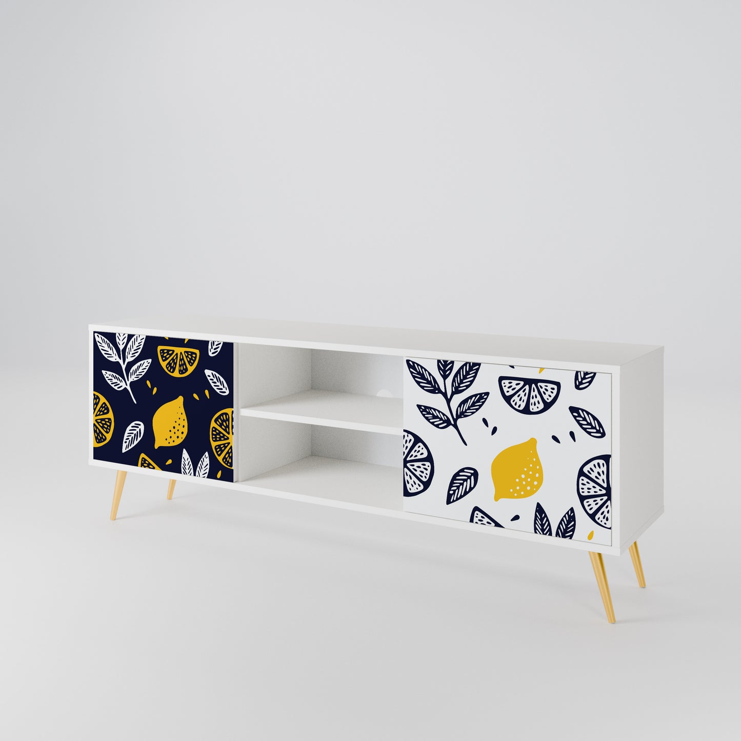 CITRUS BLACK AND WHITE TV-bänk med två dörrar