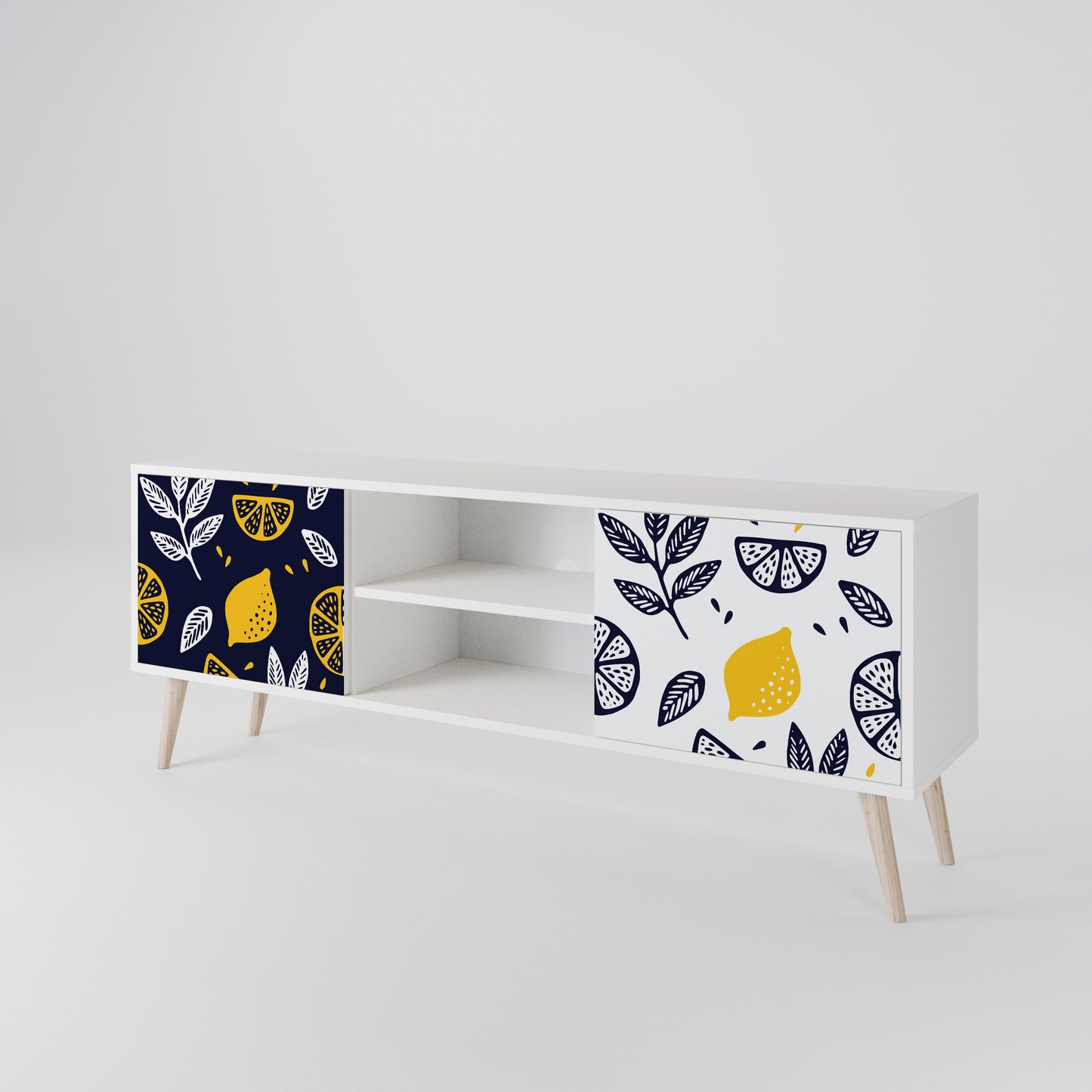 CITRUS BLACK AND WHITE TV-bänk med två dörrar