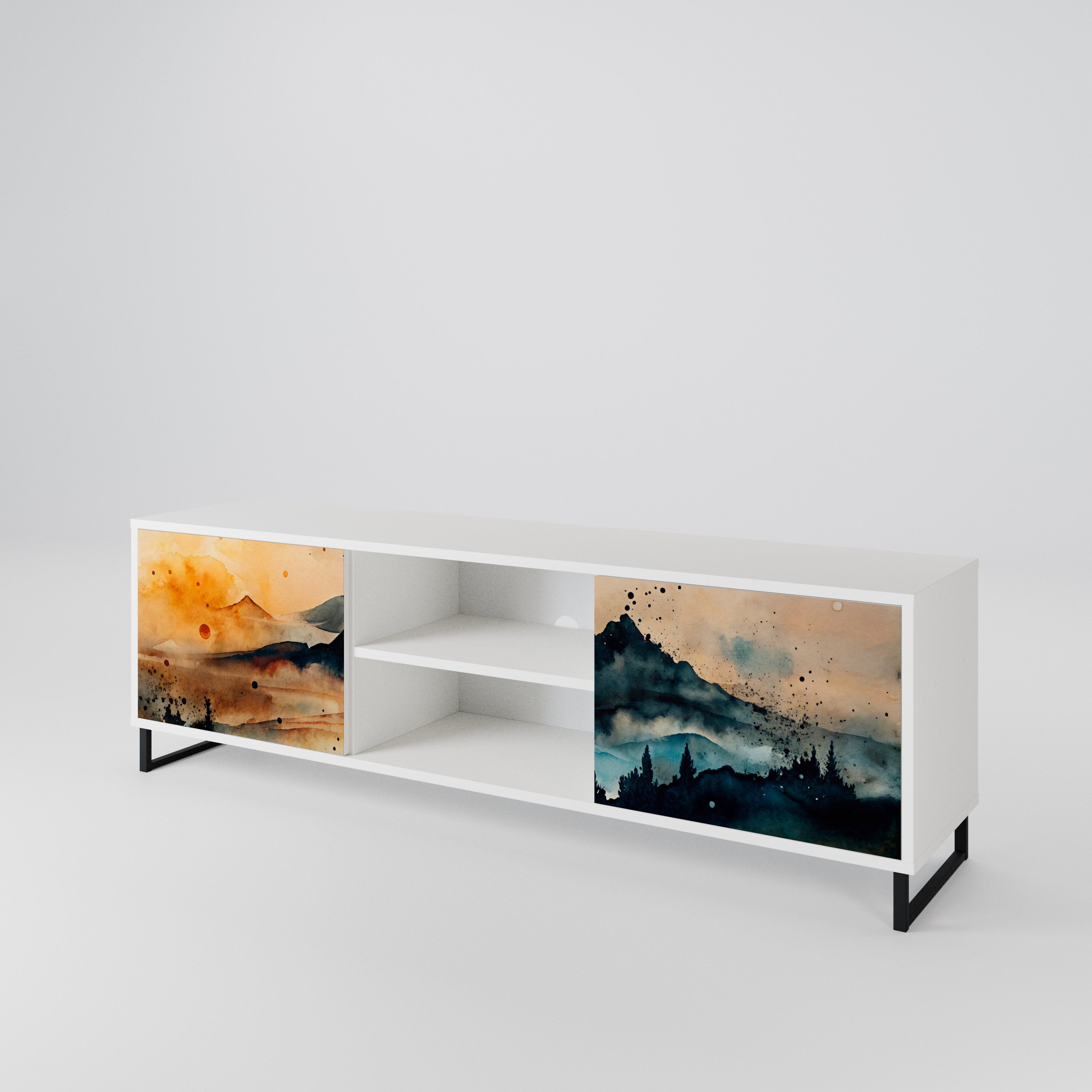 OMINOUS MOUNTAINS 2-Door TV Cabinet
