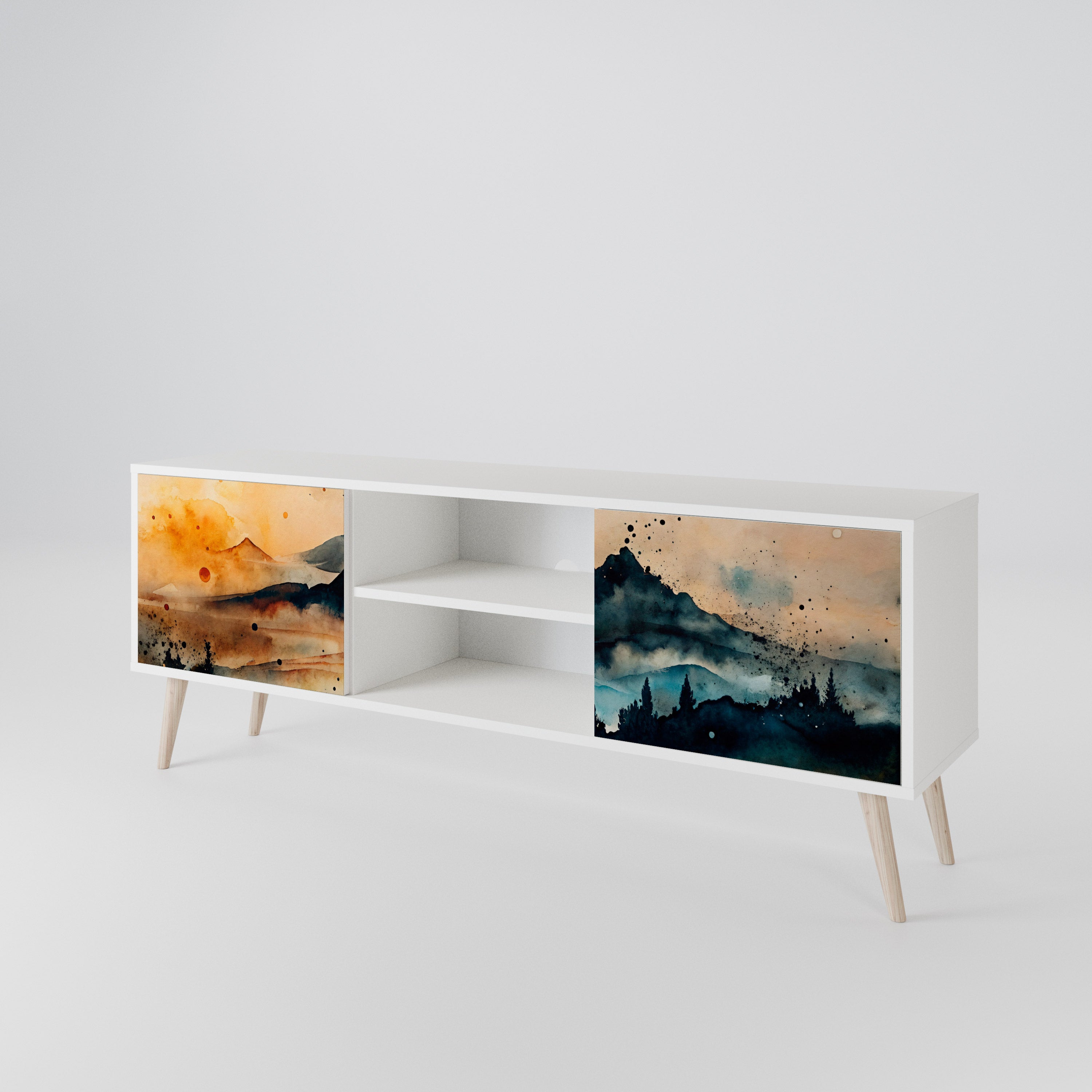 OMINOUS MOUNTAINS 2-Door TV Cabinet